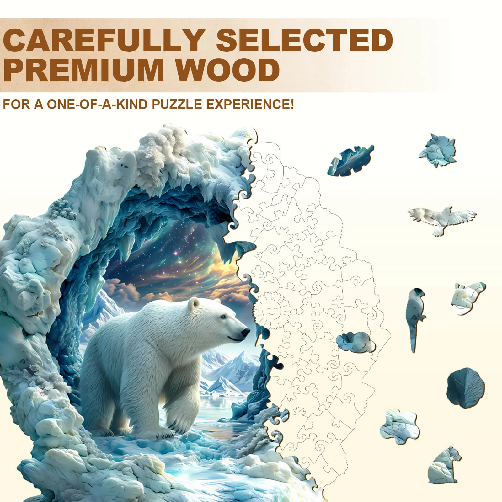 3D Arctic Glory Wooden Jigsaw Puzzle - Image 3