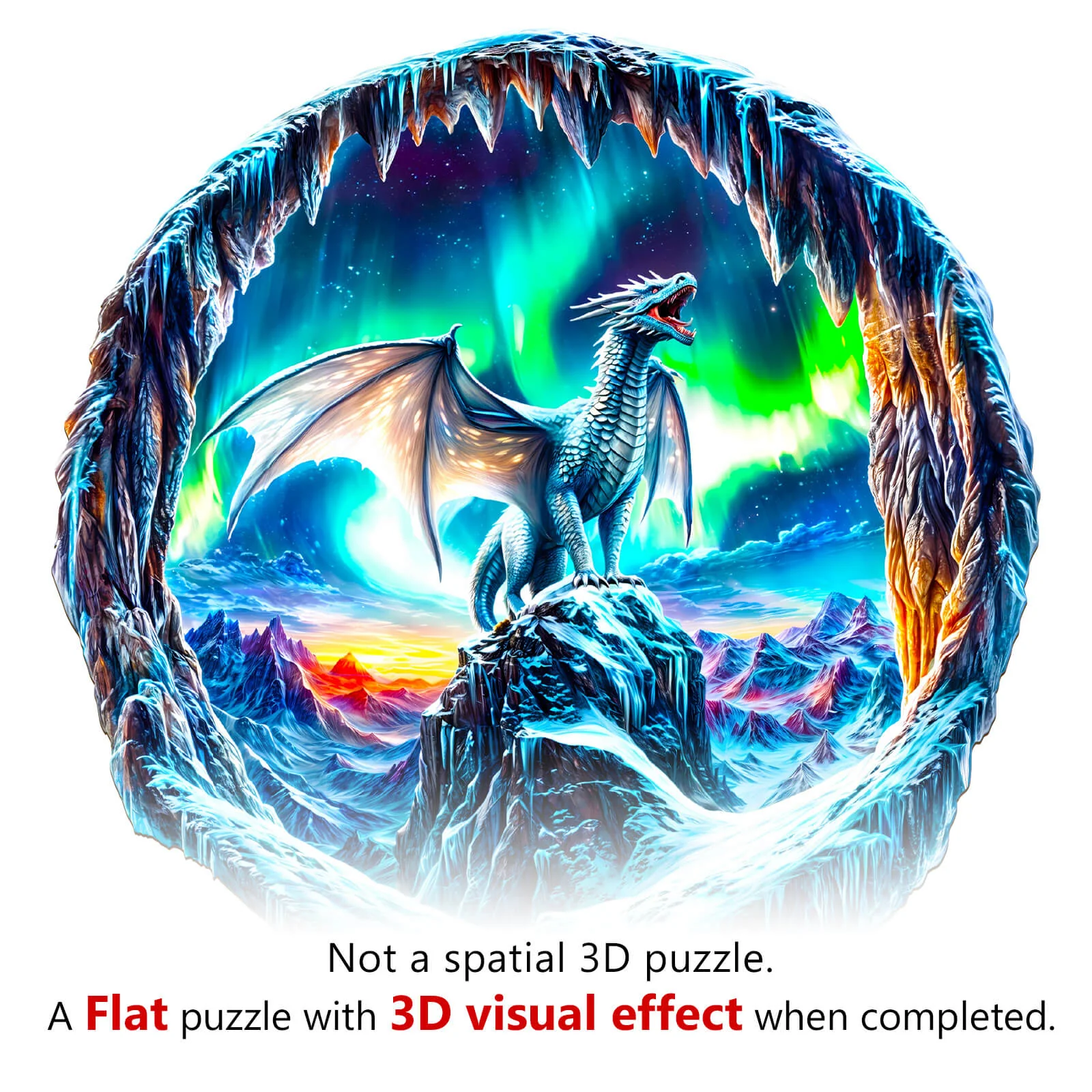 3D Aurora Dragon Wooden Jigsaw Puzzle - Image 8