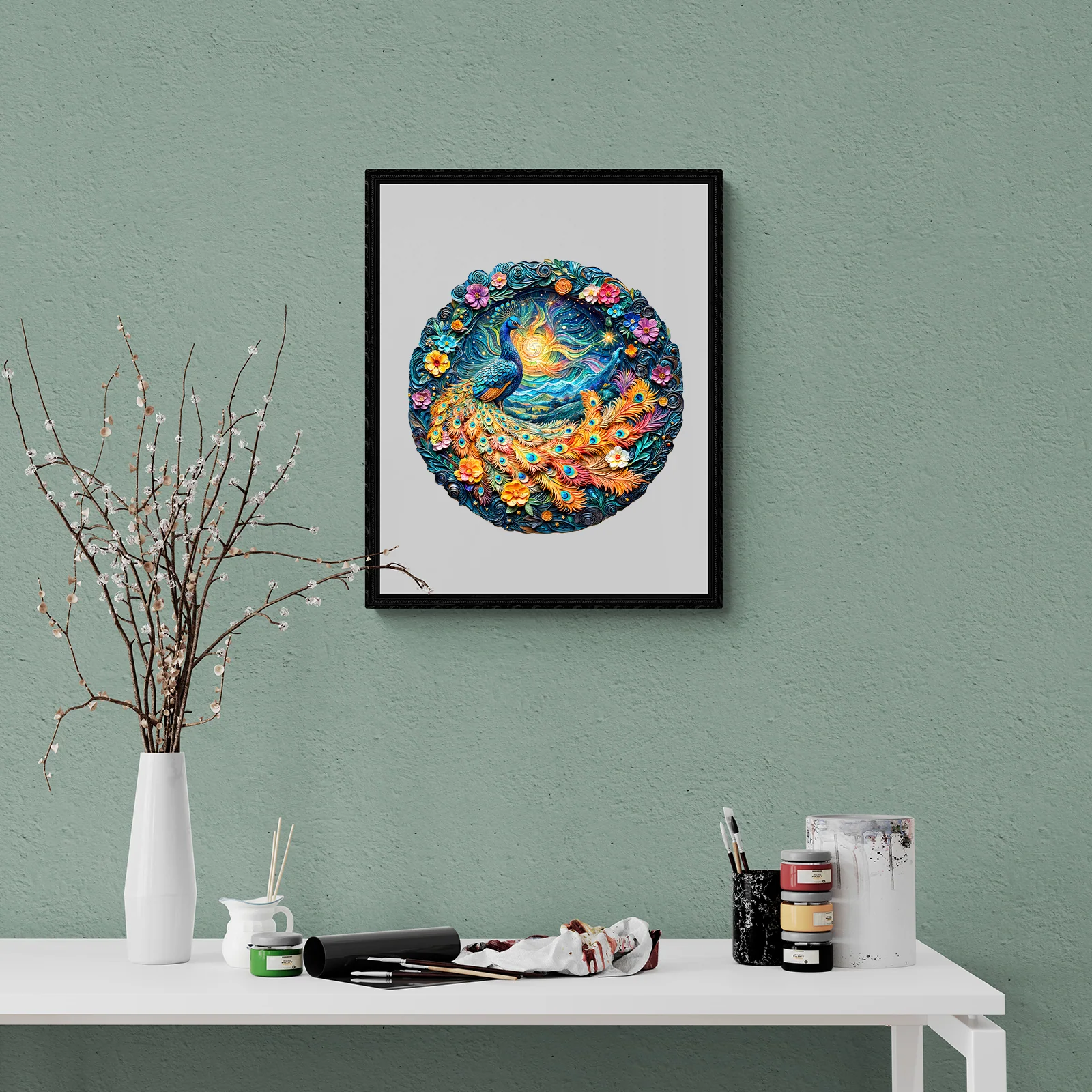 3D Aurora Peacock Wooden Jigsaw Puzzle - Image 11
