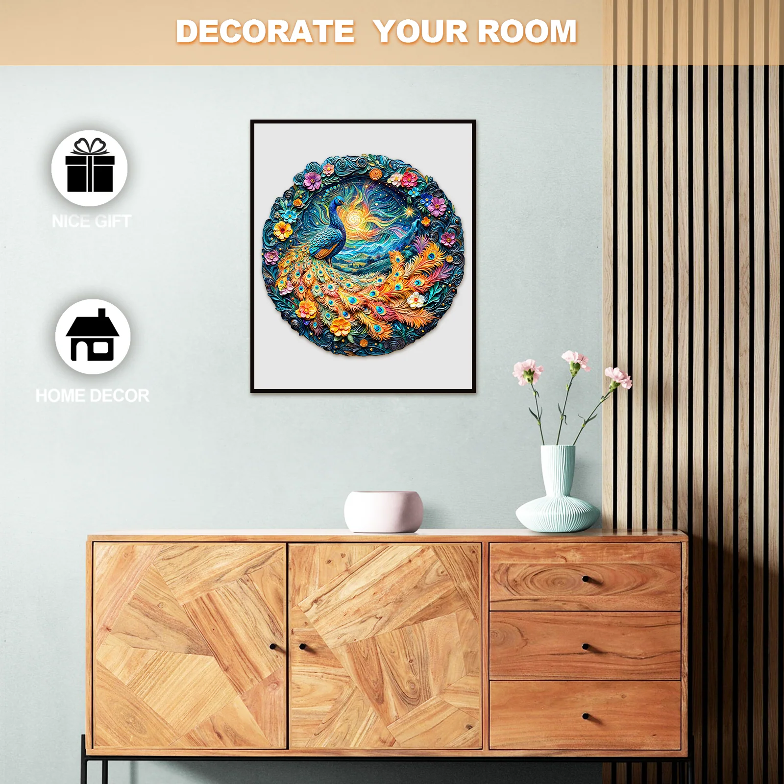 3D Aurora Peacock Wooden Jigsaw Puzzle - Image 9