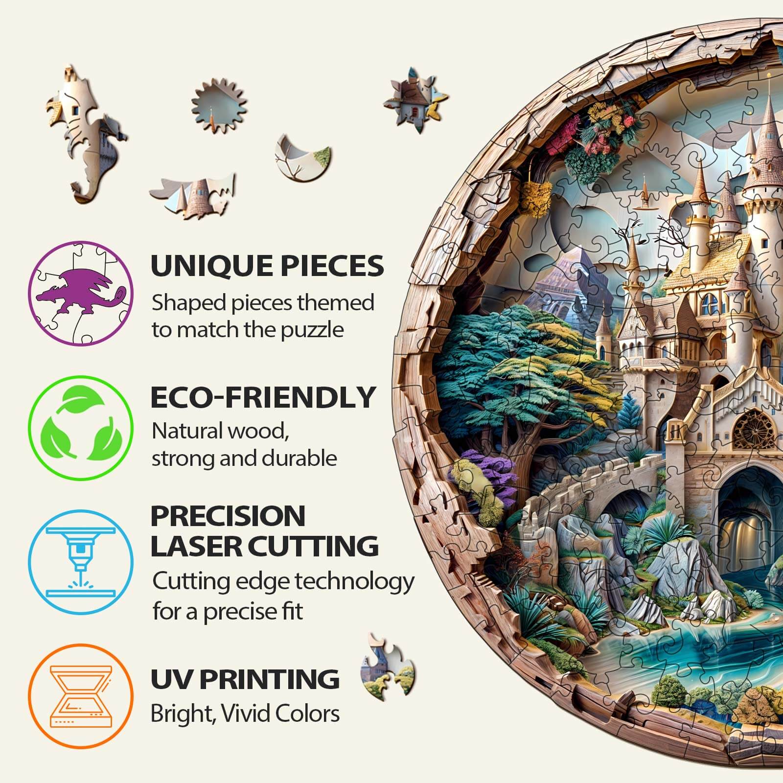 3D Castle Wooden Jigsaw Puzzle - Image 5