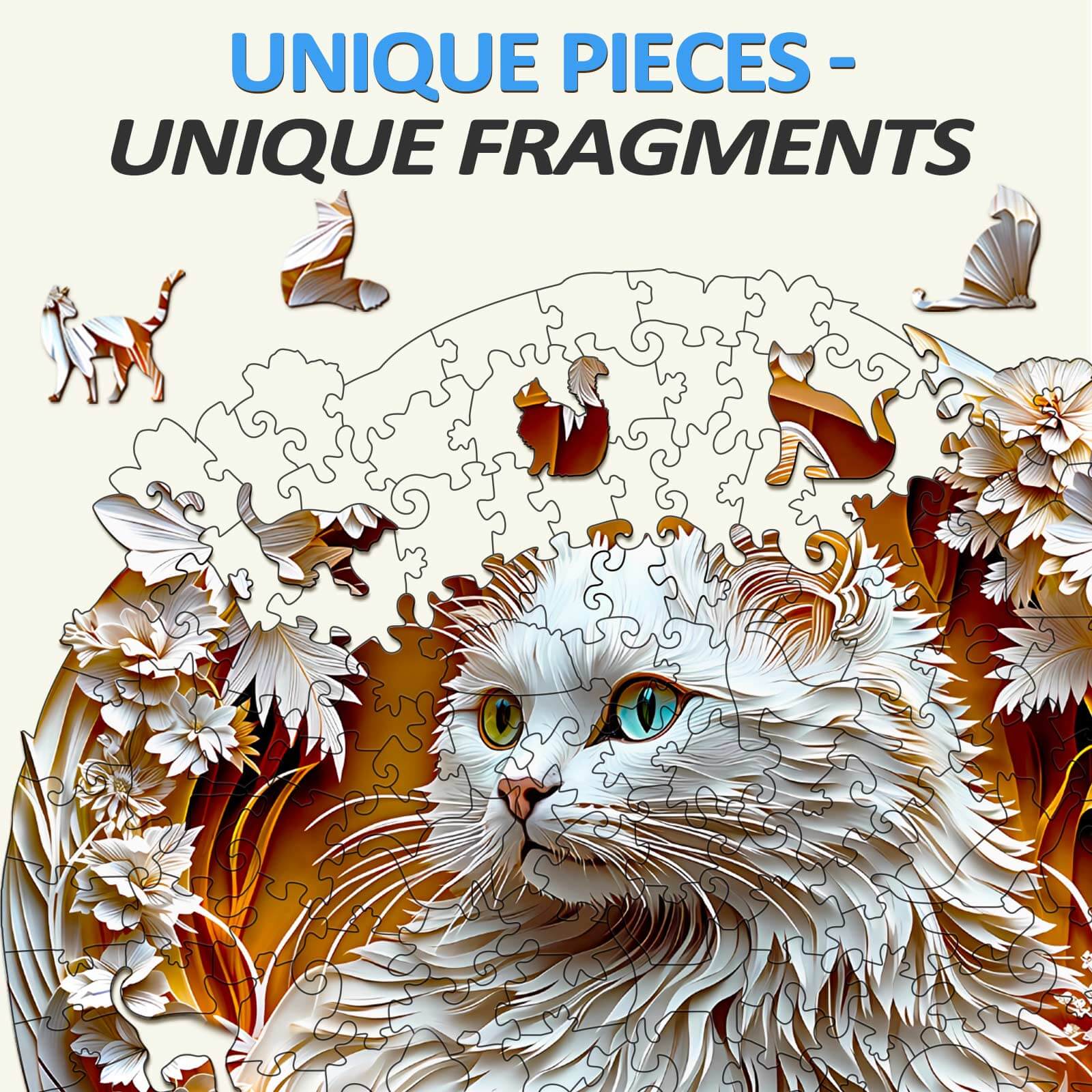 3D Cat-2 Wooden Jigsaw Puzzle - Image 4
