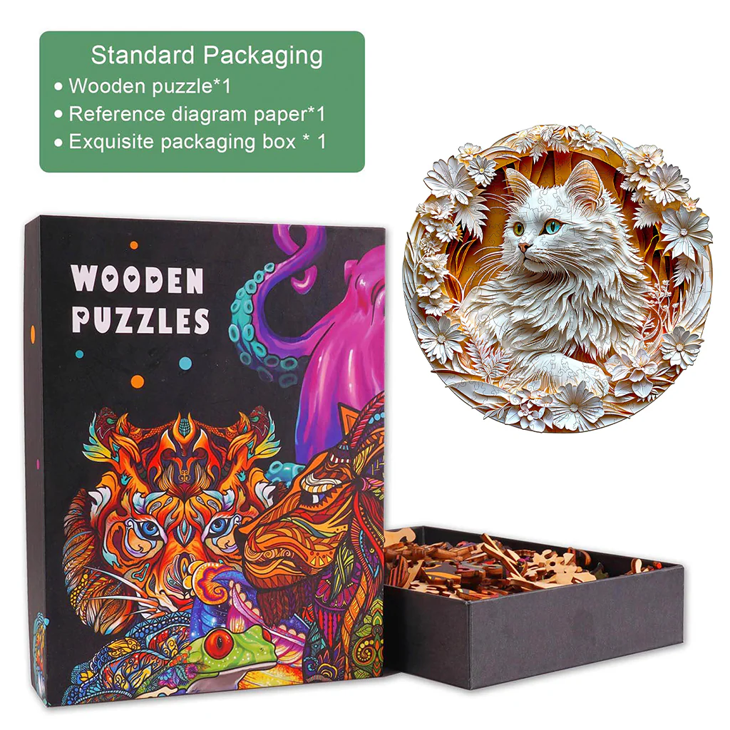 3D Cat-2 Wooden Jigsaw Puzzle - Image 6