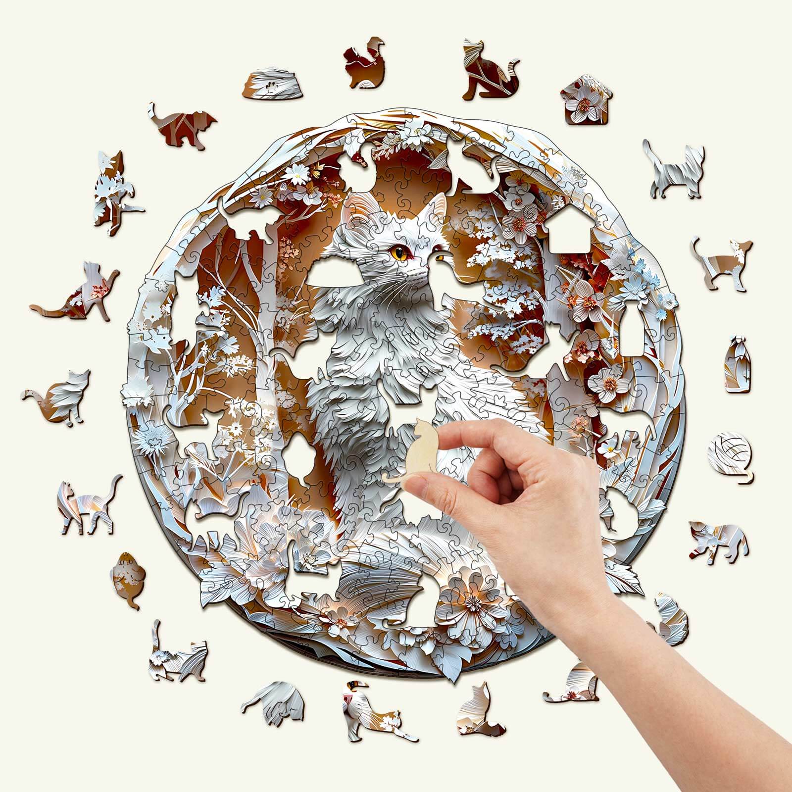 3D Cat-3 Wooden Jigsaw Puzzle - Image 2