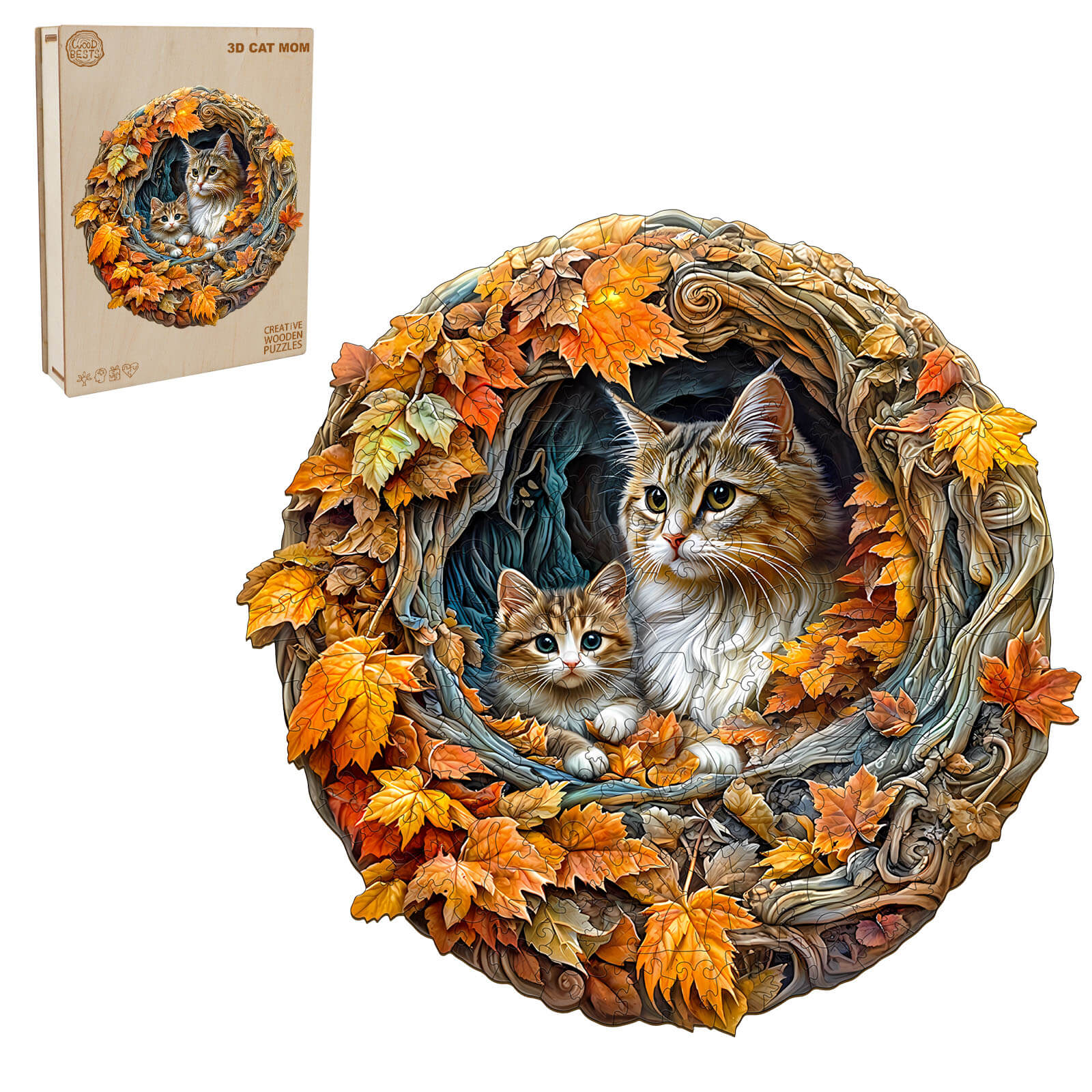 3D cat mom Jigsaw Puzzle - Image 5