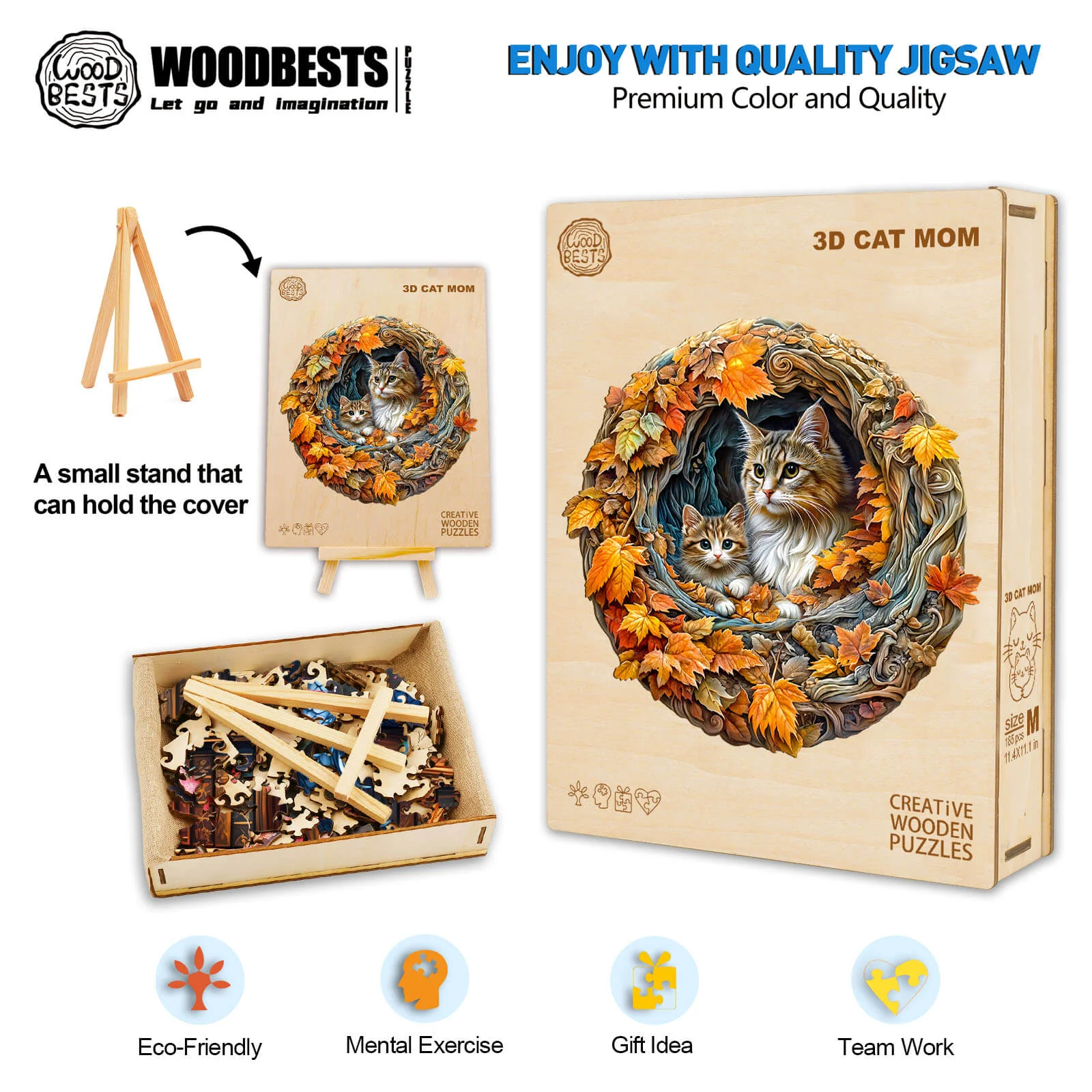 3D cat mom Jigsaw Puzzle - Image 7