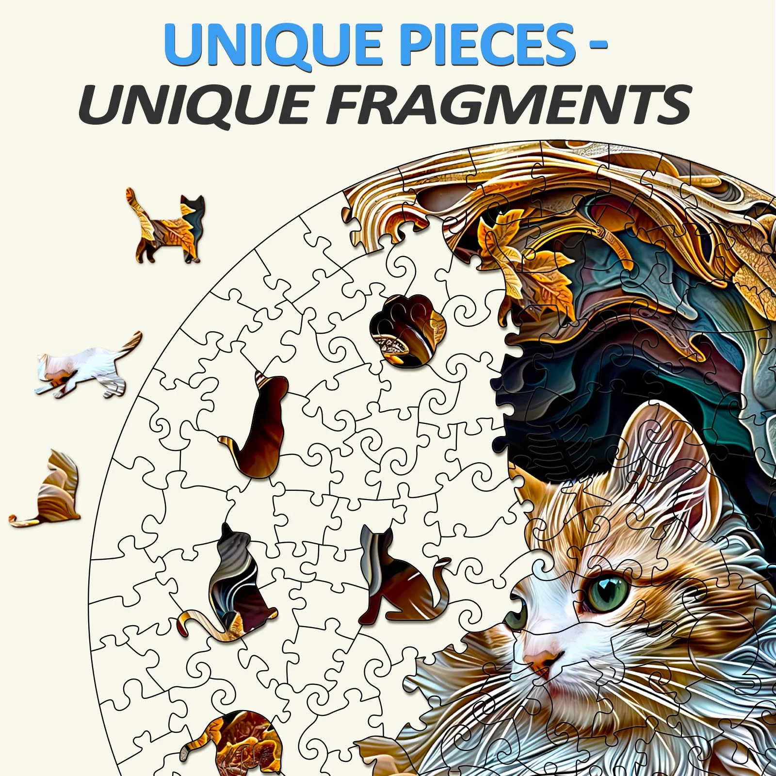 3D Cat Wooden Jigsaw Puzzle - Image 4