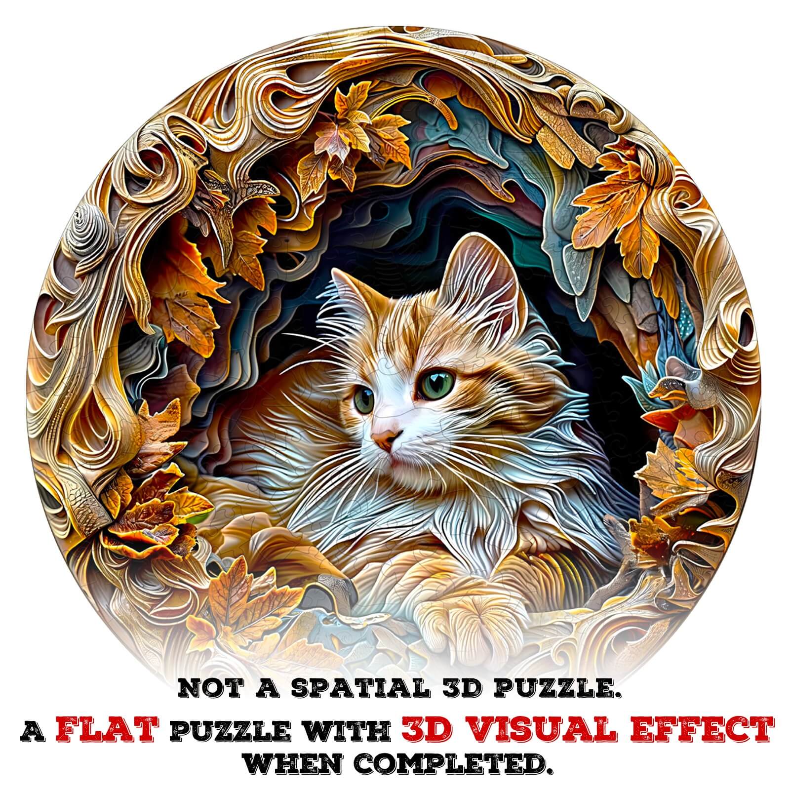 3D Cat Wooden Jigsaw Puzzle - Image 7