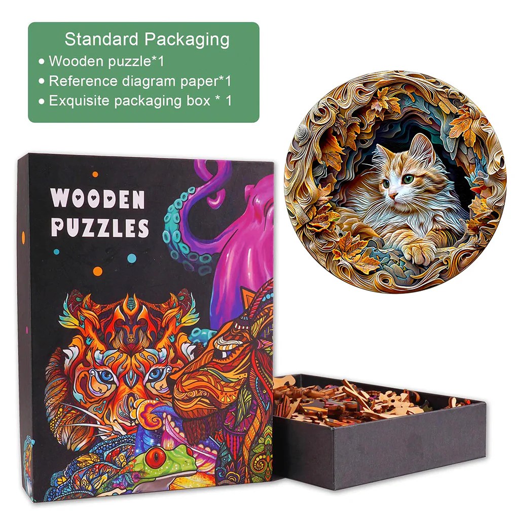 3D Cat Wooden Jigsaw Puzzle - Image 8