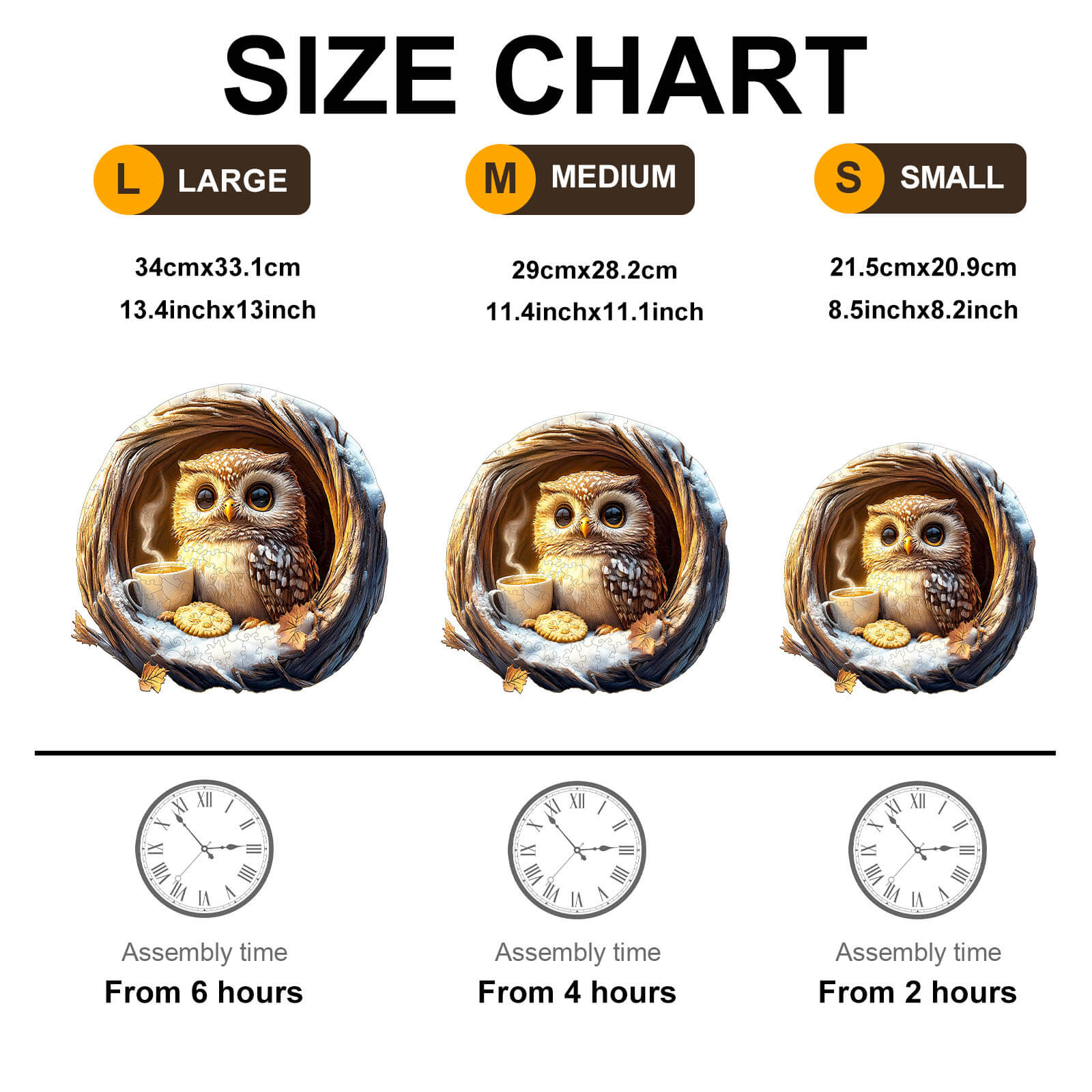 3D Cave Cute Owl Wooden Jigsaw Puzzle - Image 8