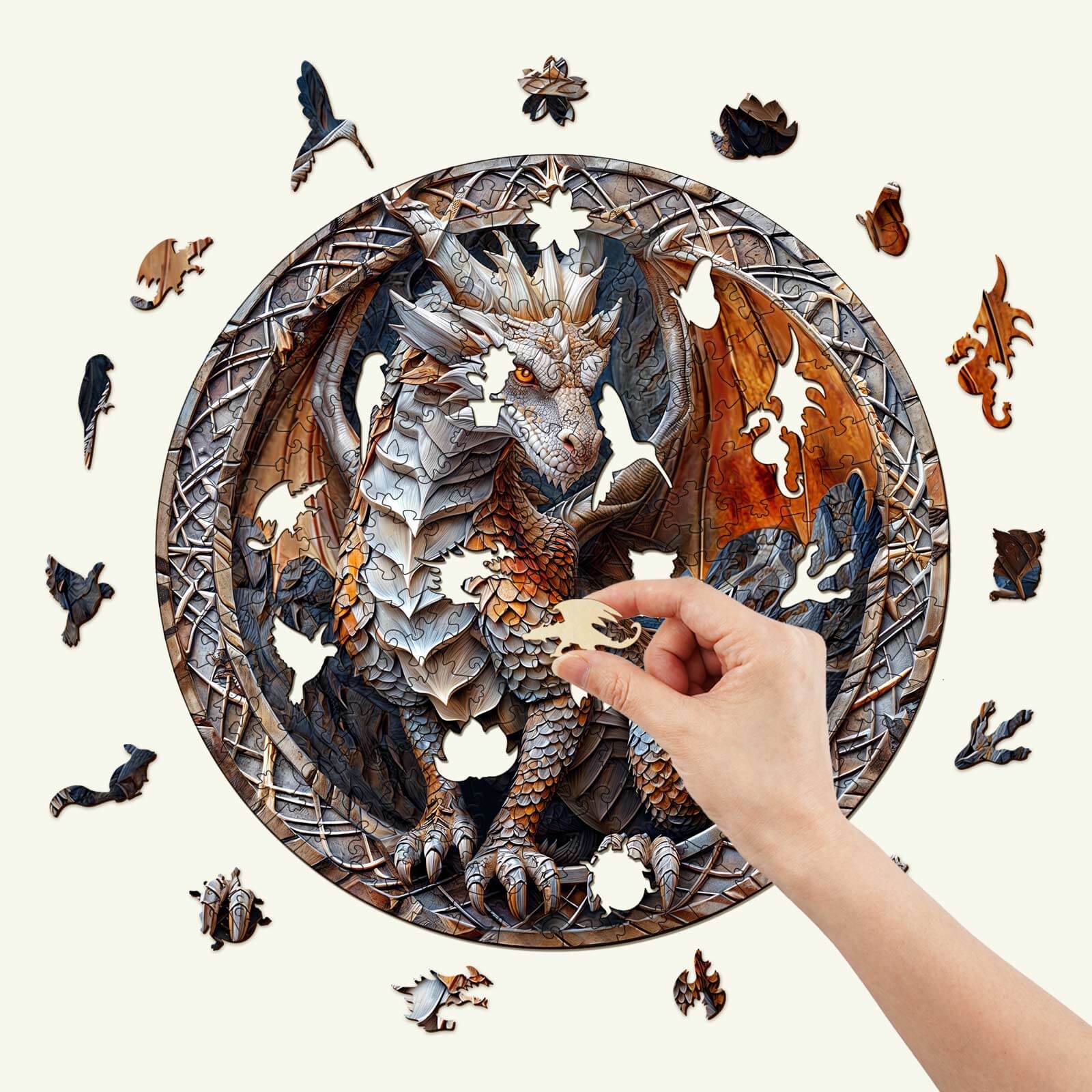 3D Cave Dragon Wooden Jigsaw Puzzle - Image 3