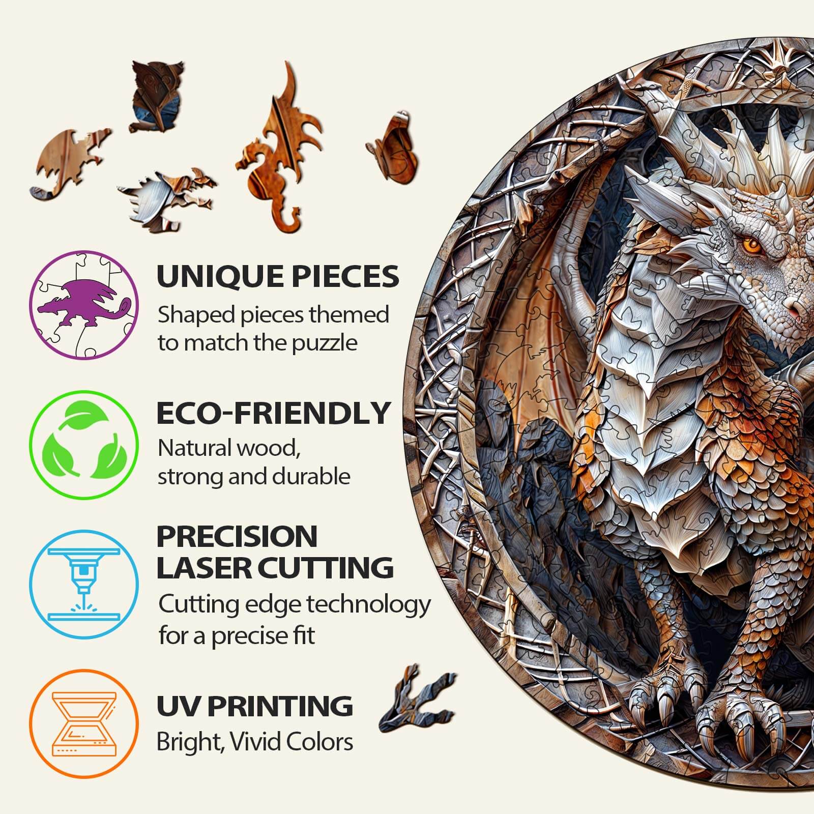 3D Cave Dragon Wooden Jigsaw Puzzle - Image 5