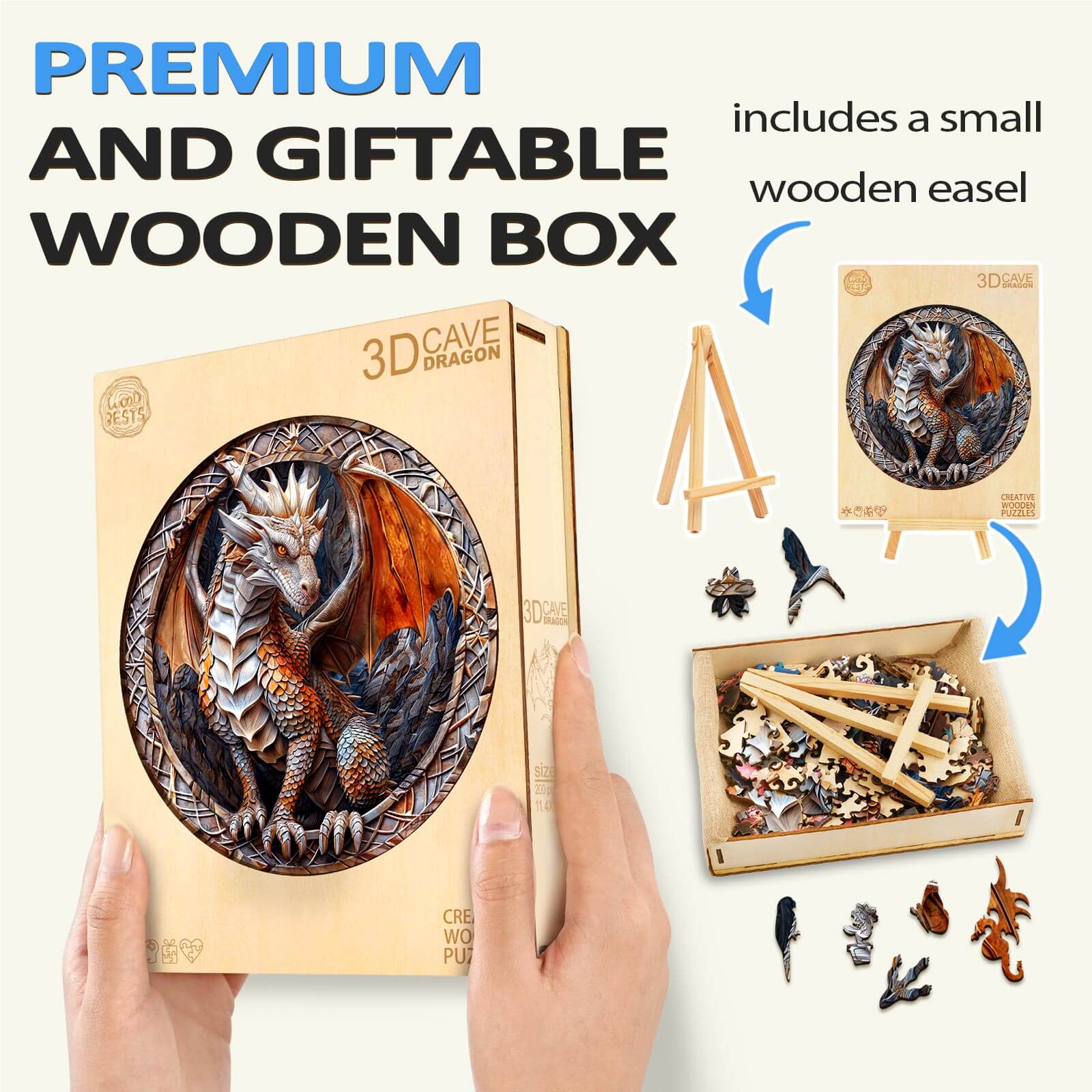 3D Cave Dragon Wooden Jigsaw Puzzle - Image 9