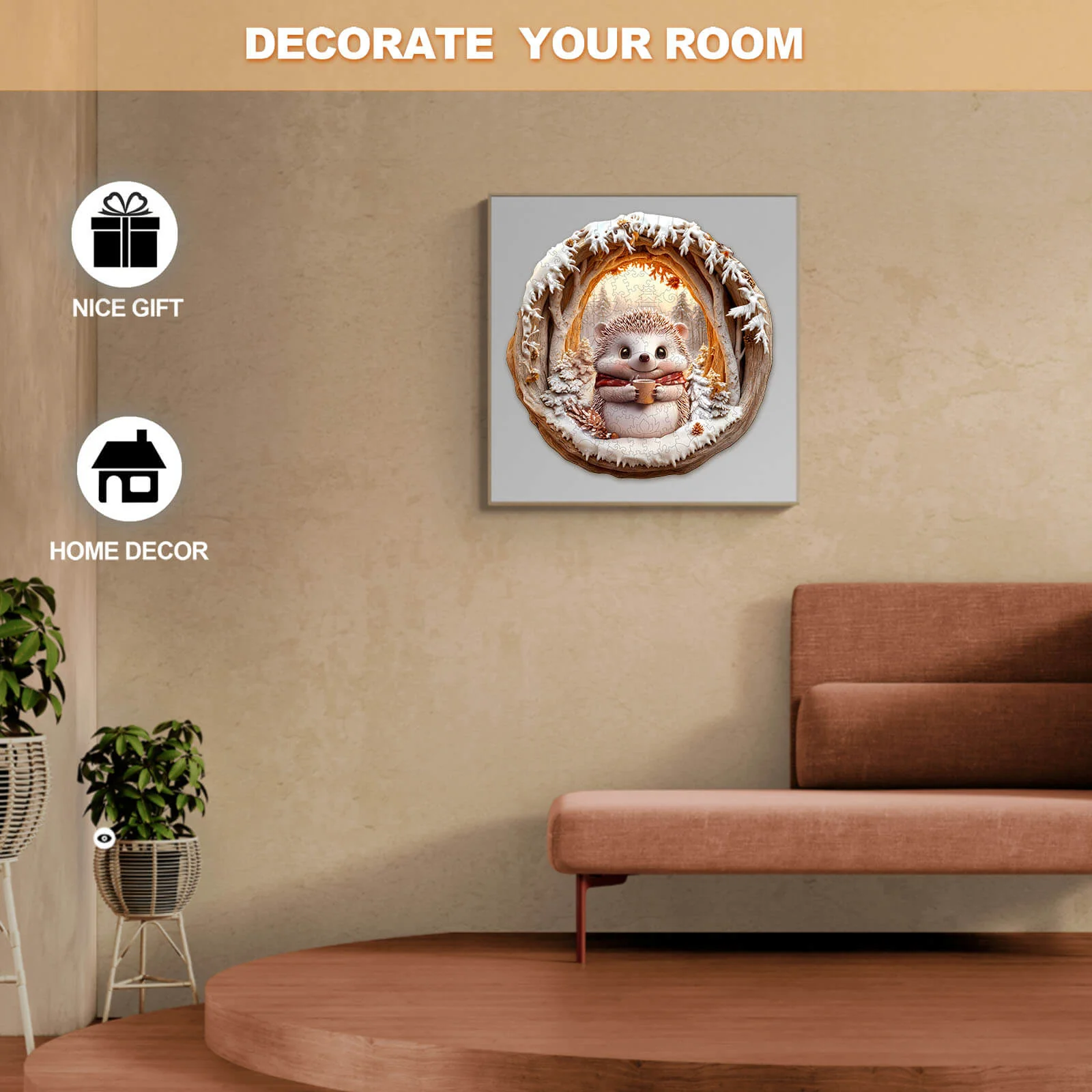 3D Cave Hedgehog Wooden Jigsaw Puzzl - Image 9