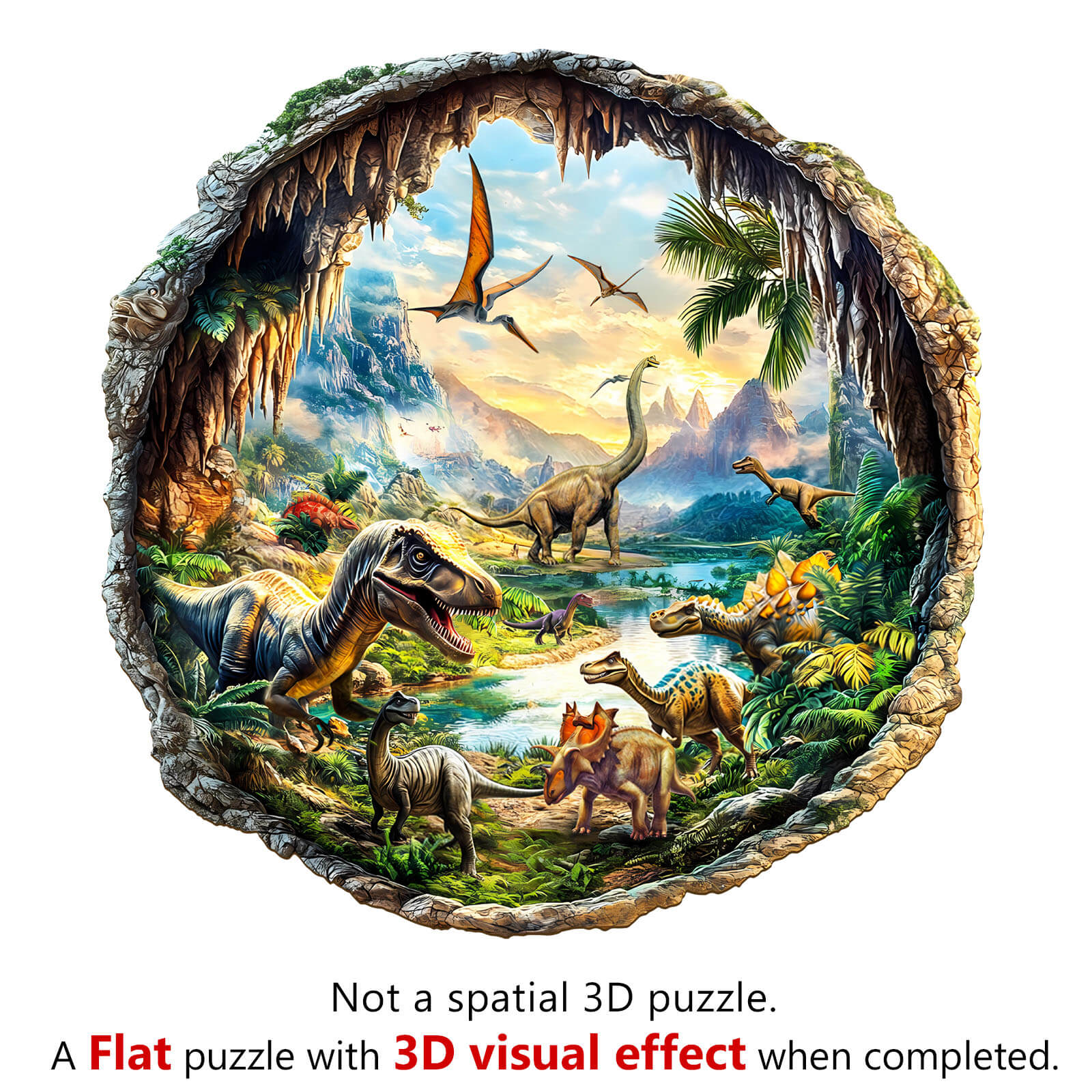 3D Cave Jurassic Wooden Jigsaw Puzzle - Image 7