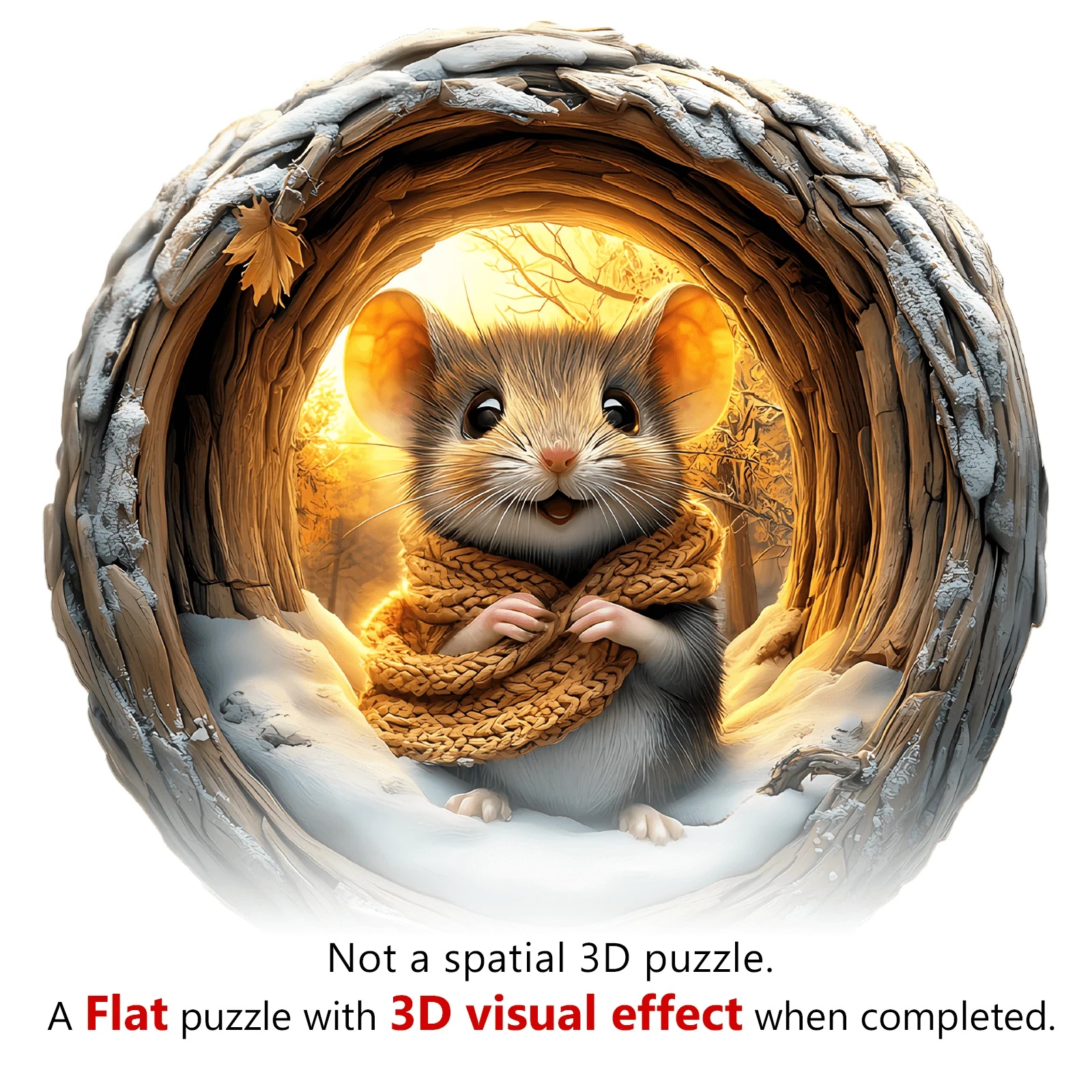 3D Cave Mouse Wooden Jigsaw Puzzle - Image 8