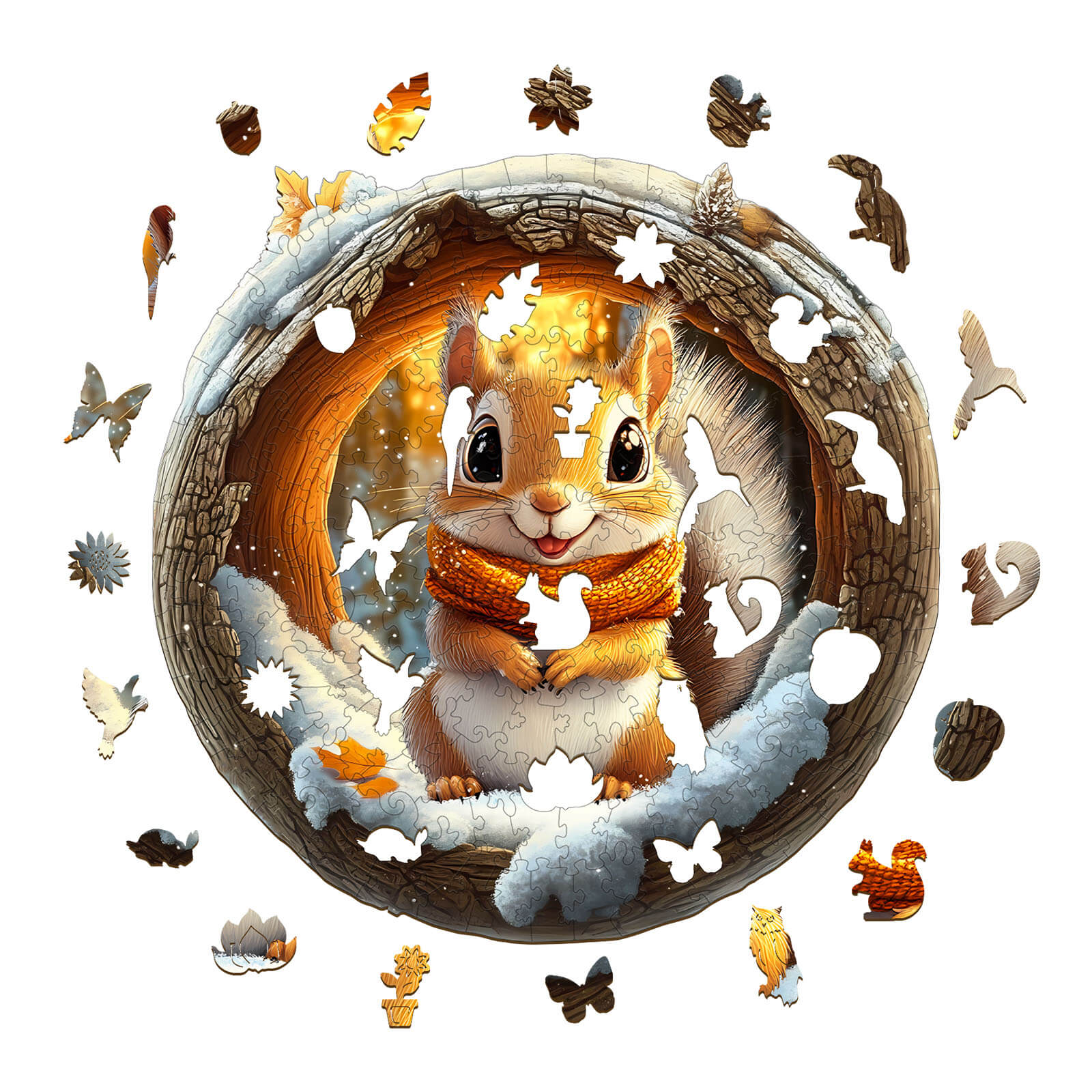 3D Cave Squirrel Wooden Jigsaw Puzzle - Image 3