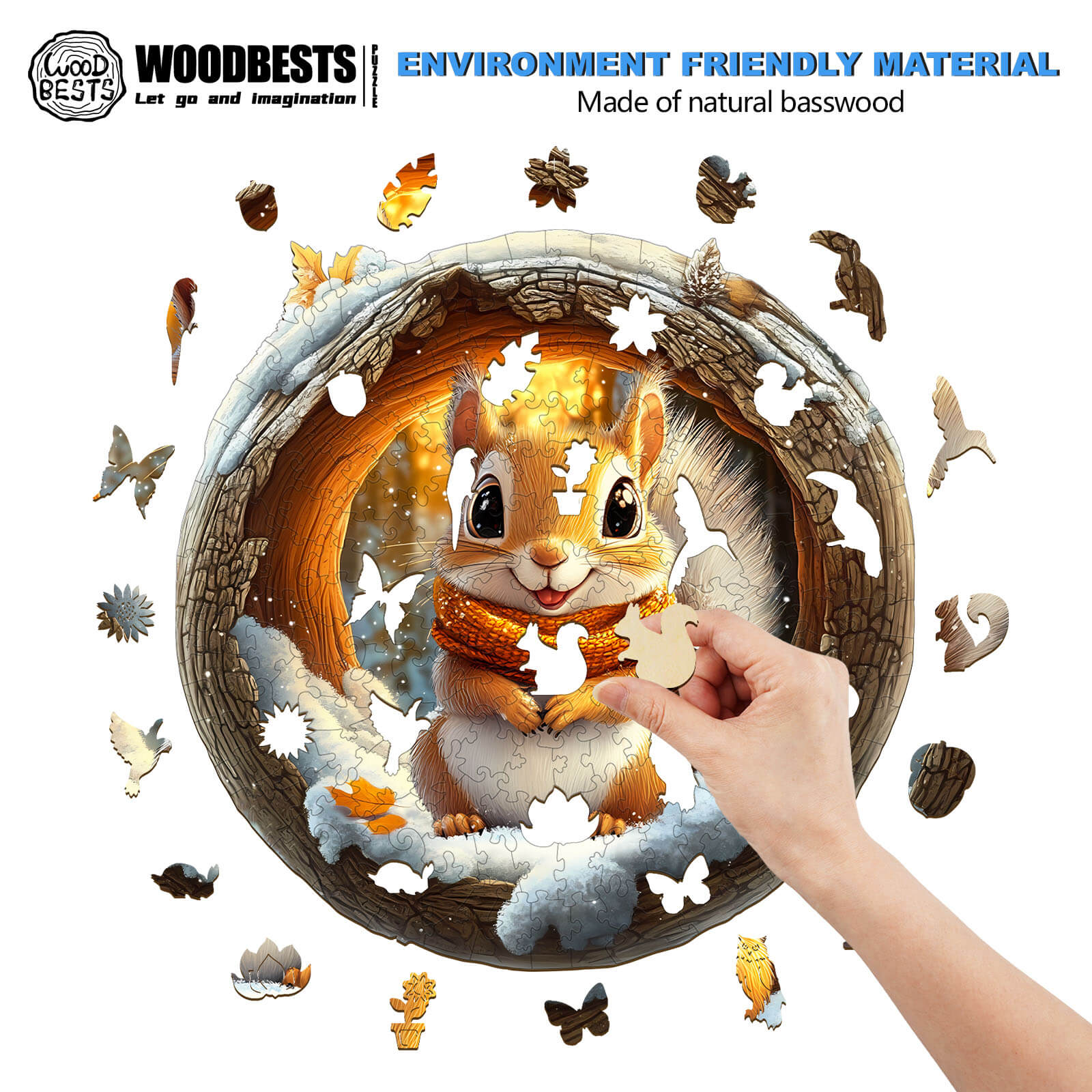 3D Cave Squirrel Wooden Jigsaw Puzzle - Image 5