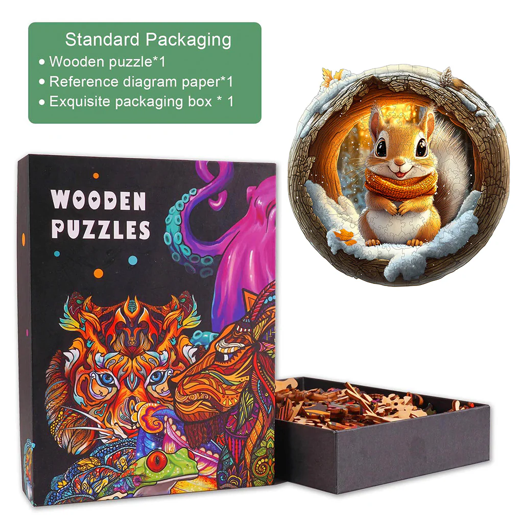 3D Cave Squirrel Wooden Jigsaw Puzzle - Image 6