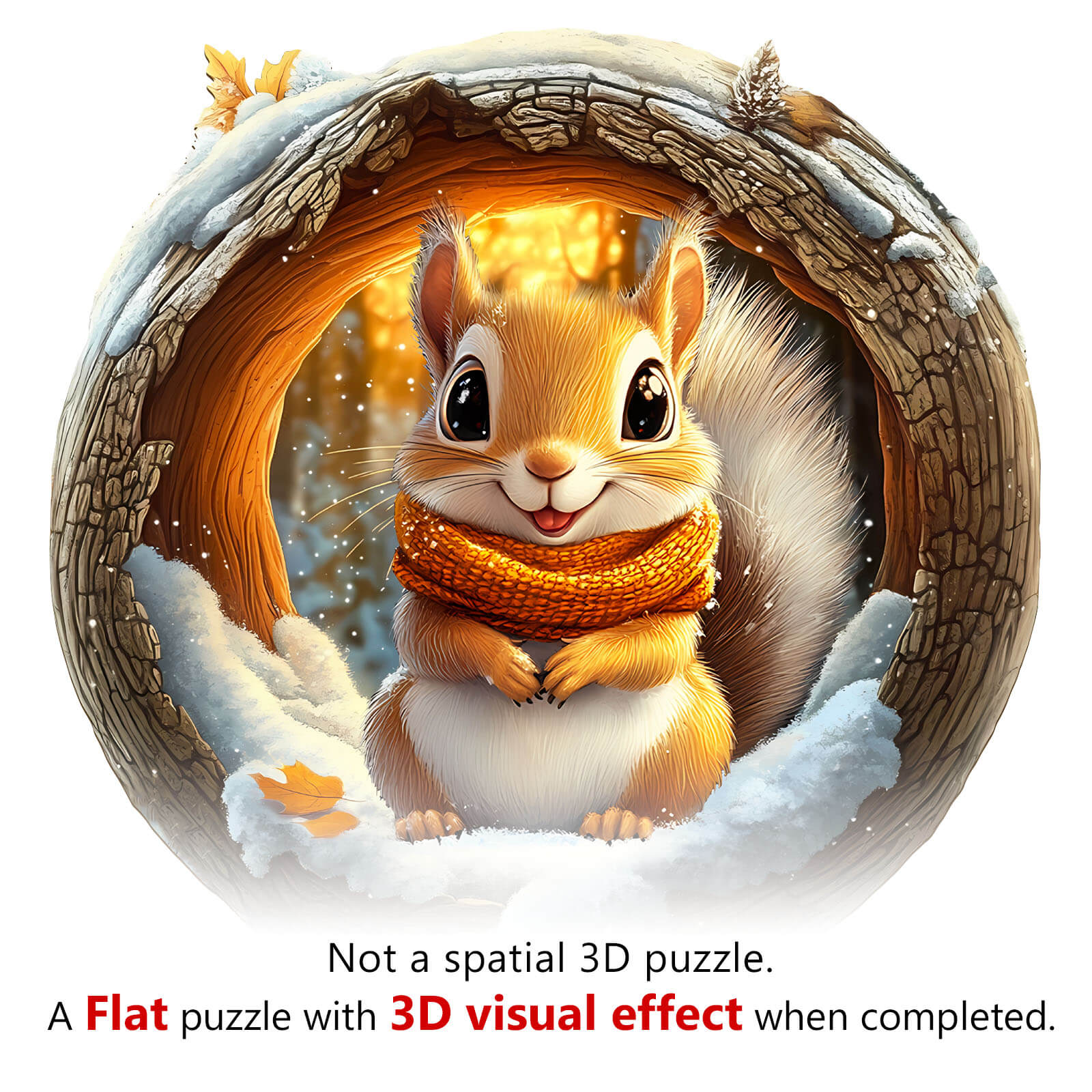 3D Cave Squirrel Wooden Jigsaw Puzzle - Image 8