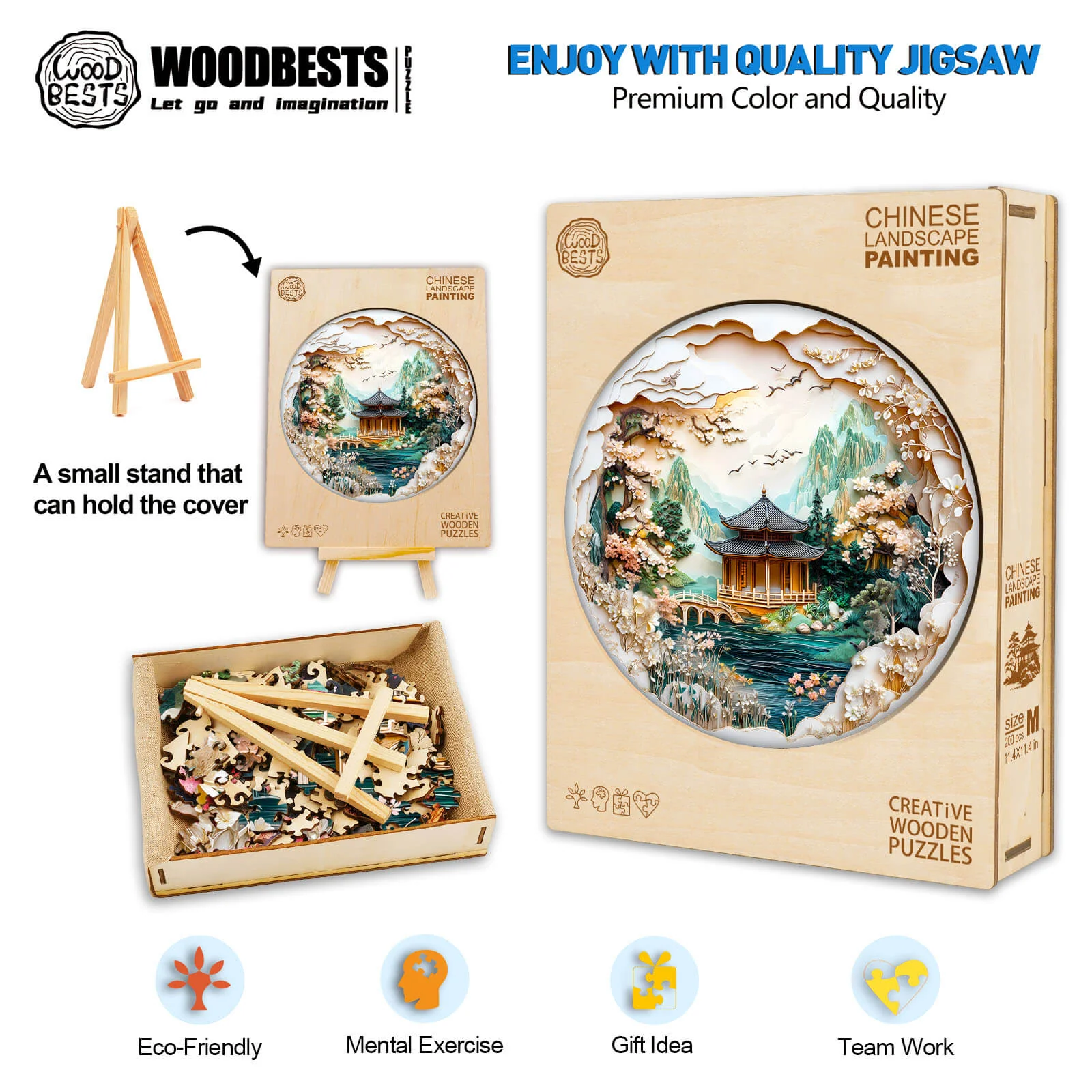 3D Chinese Landscape Painting Wooden Jigsaw Puzzle - Image 6