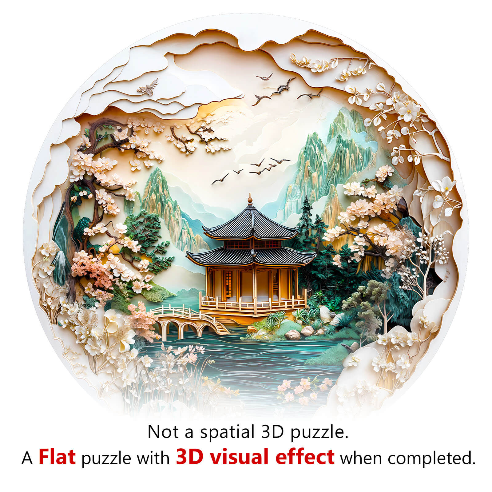 3D Chinese Landscape Painting Wooden Jigsaw Puzzle - Image 7