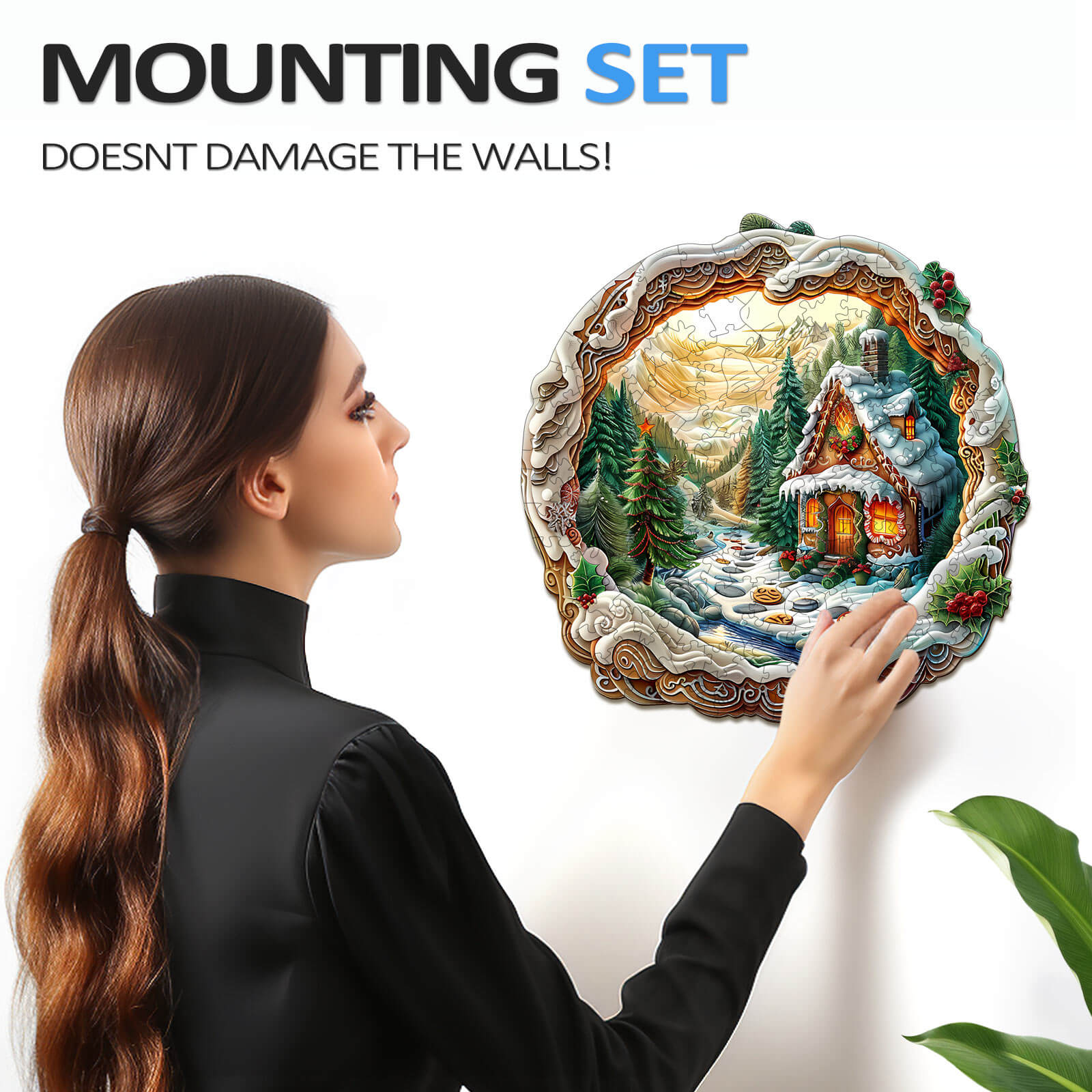 3D Christmas House-1 Wooden Jigsaw Puzzle - Image 10