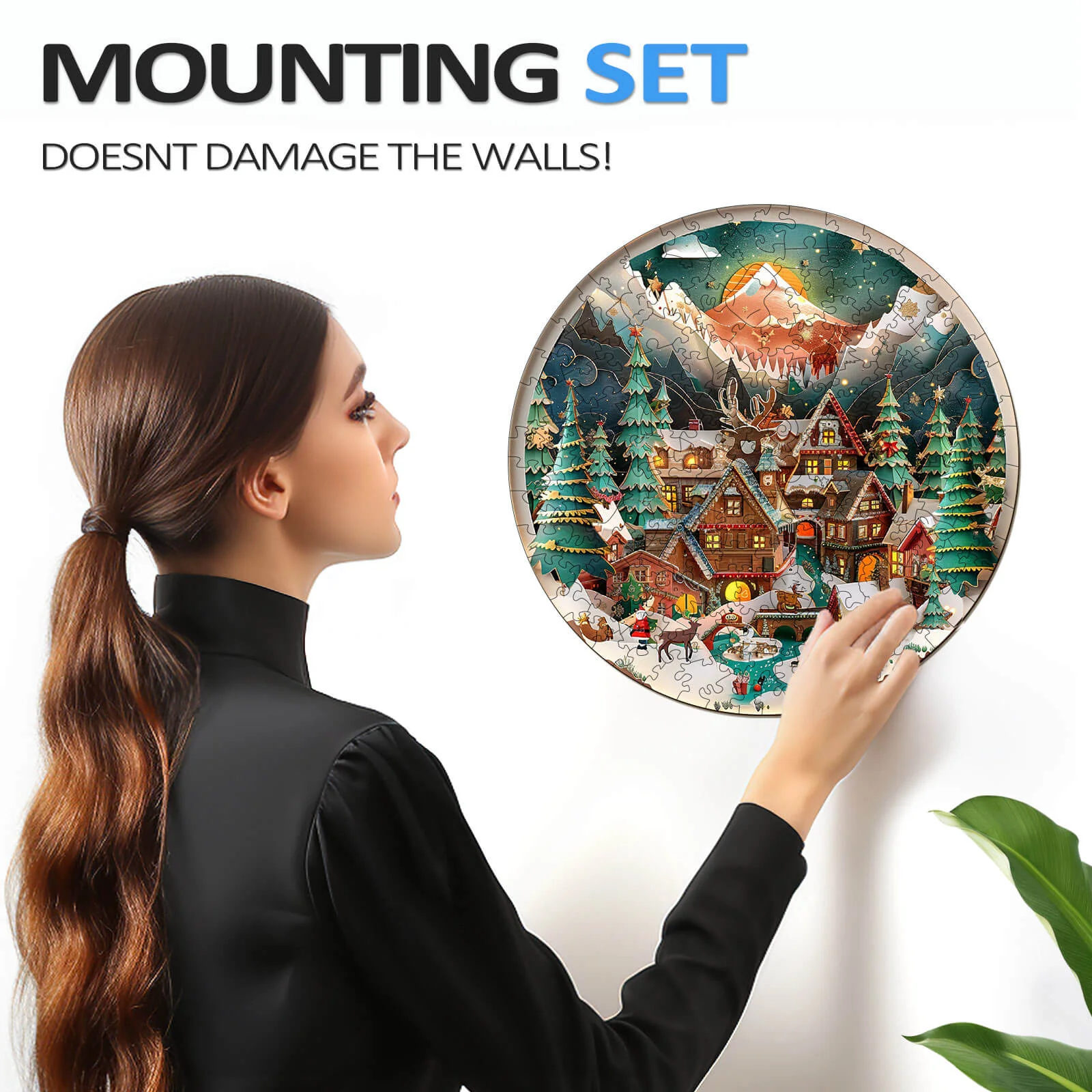 3D Christmas Town Wooden Jigsaw Puzzle - Image 11