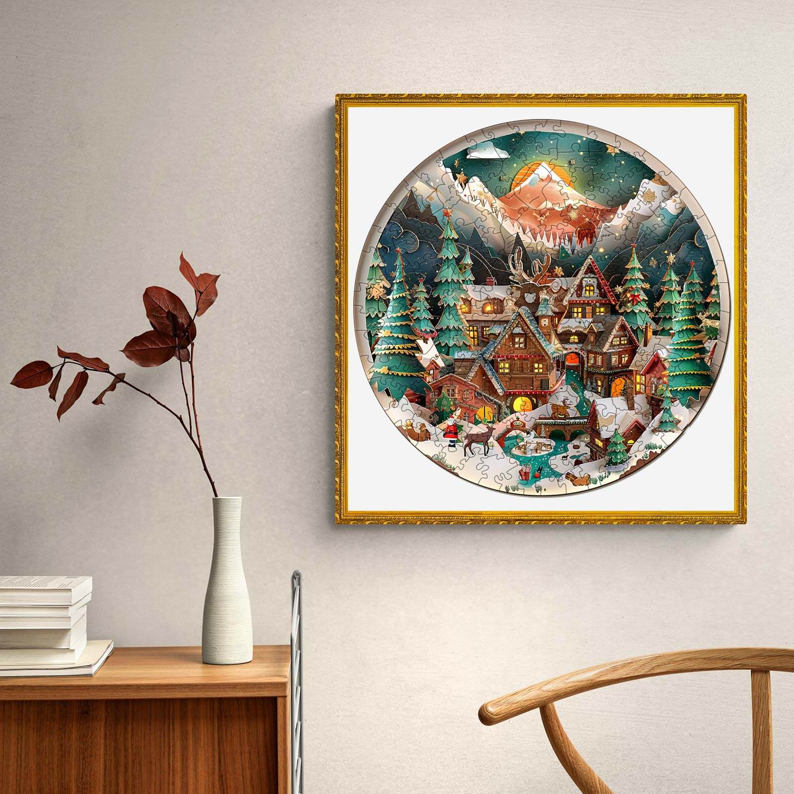 3D Christmas Town Wooden Jigsaw Puzzle - Image 9