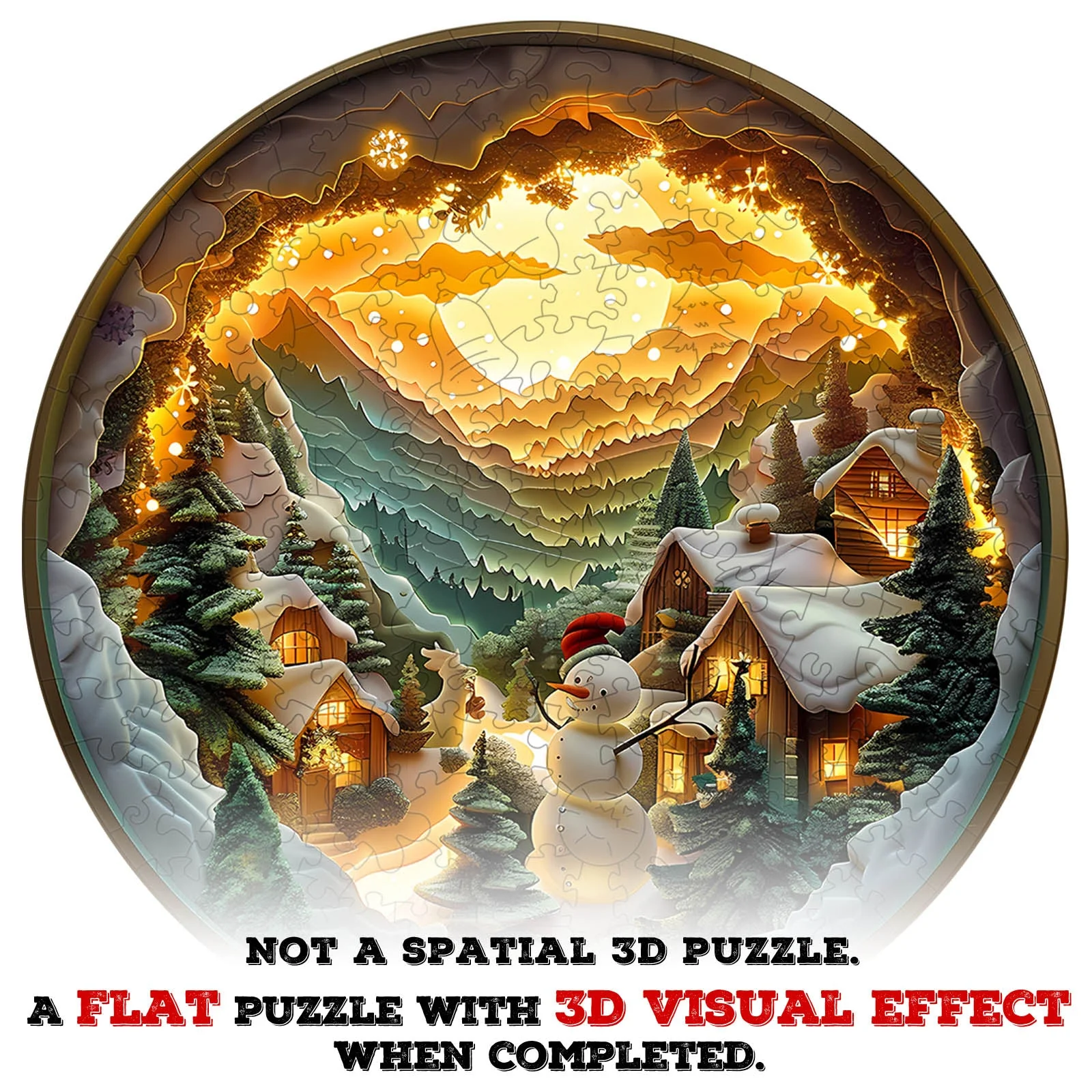 3D Christmas Village Wooden Jigsaw Puzzle - Image 7