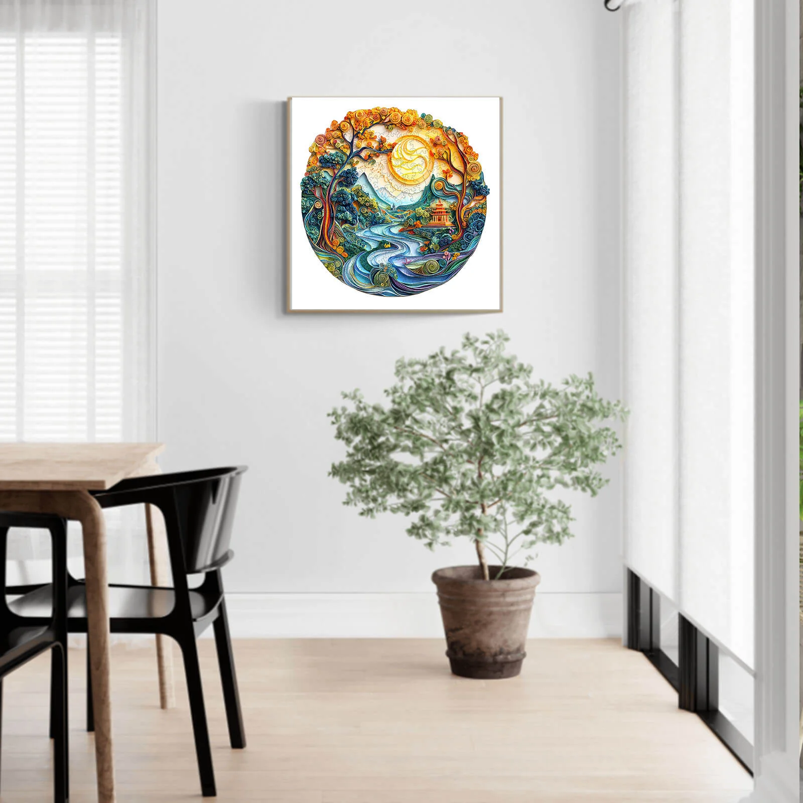 3D Colored Paper Sculpture Landscape Wooden Jigsaw Puzzle - Image 11