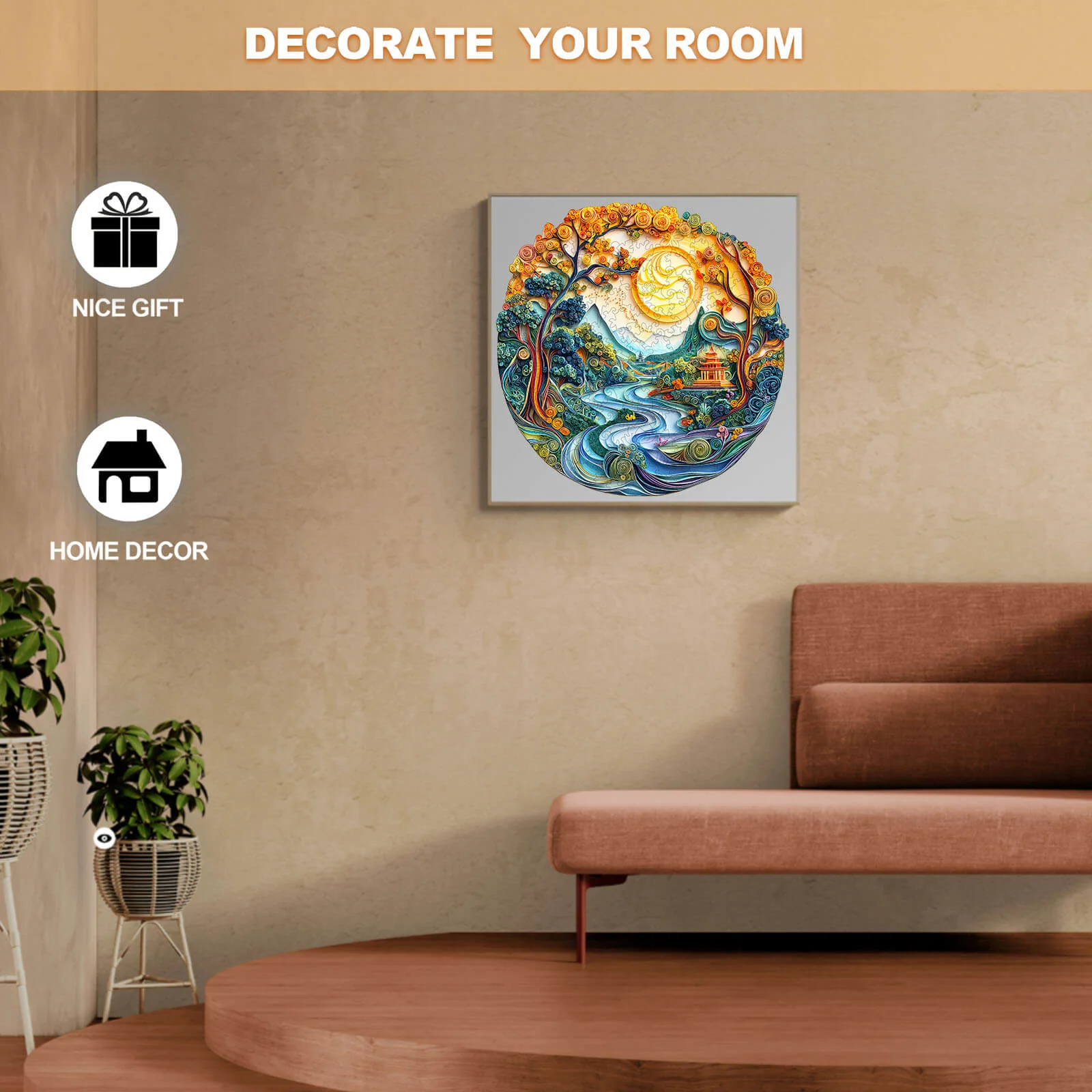 3D Colored Paper Sculpture Landscape Wooden Jigsaw Puzzle - Image 8
