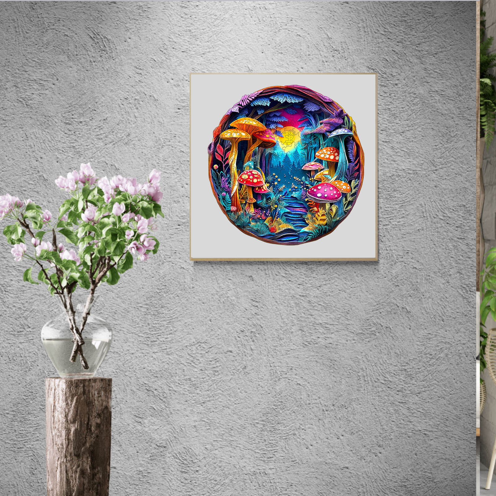 3D Colorful Paper Sculpture Mushroom Wooden Jigsaw Puzzle - Image 11