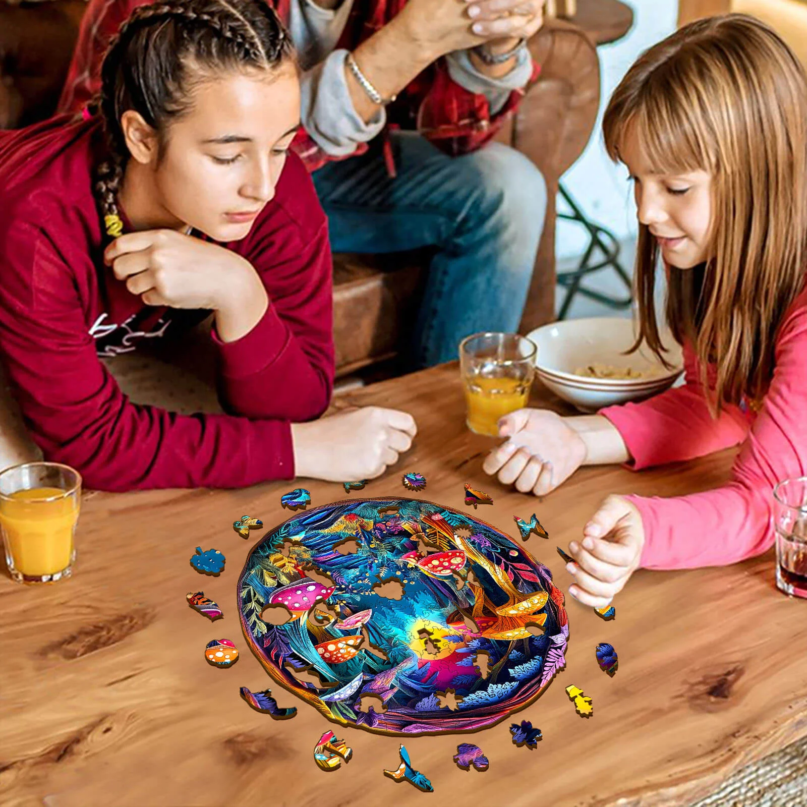 3D Colorful Paper Sculpture Mushroom Wooden Jigsaw Puzzle - Image 9