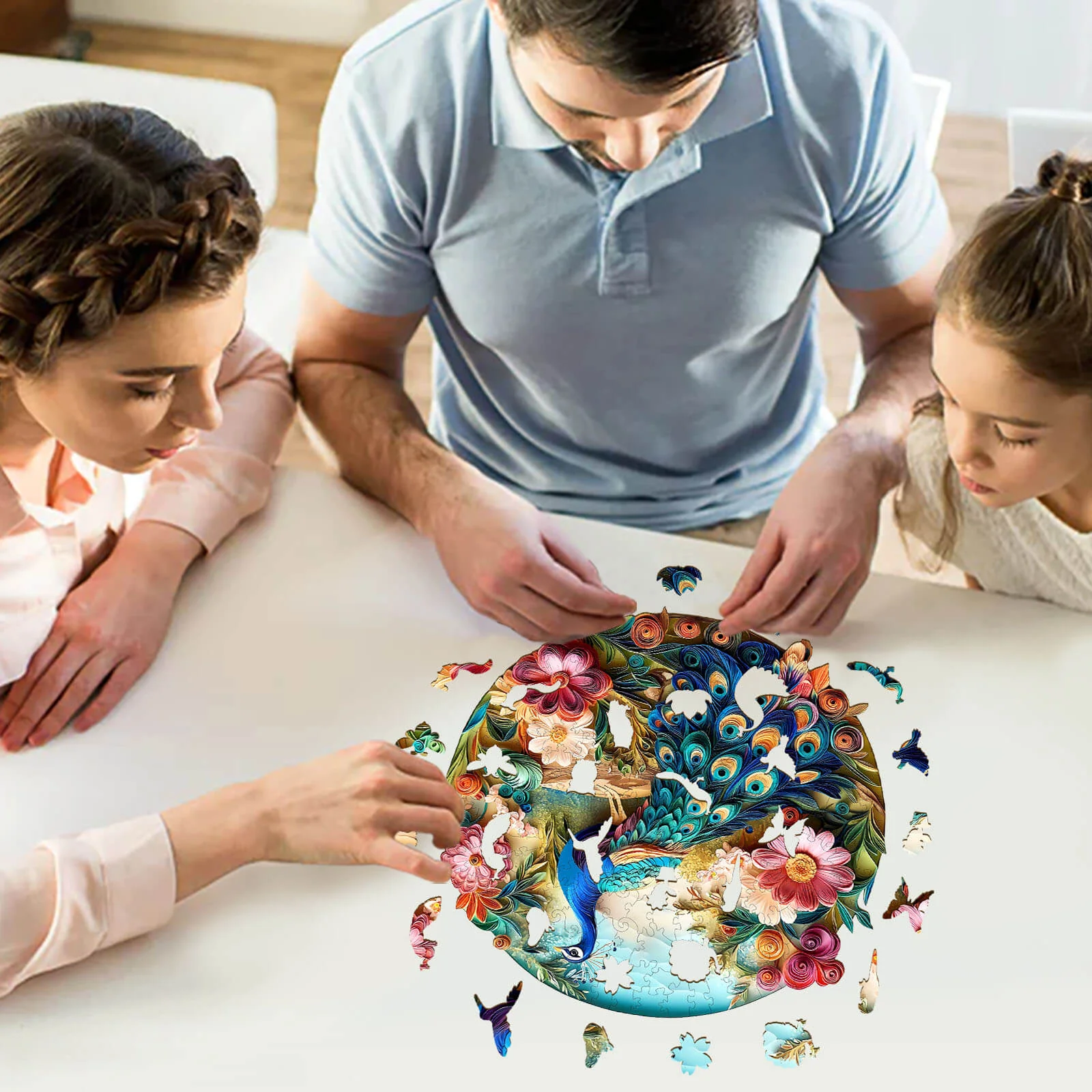 3D Colorful Peacock Wooden Jigsaw Puzzle - Image 10