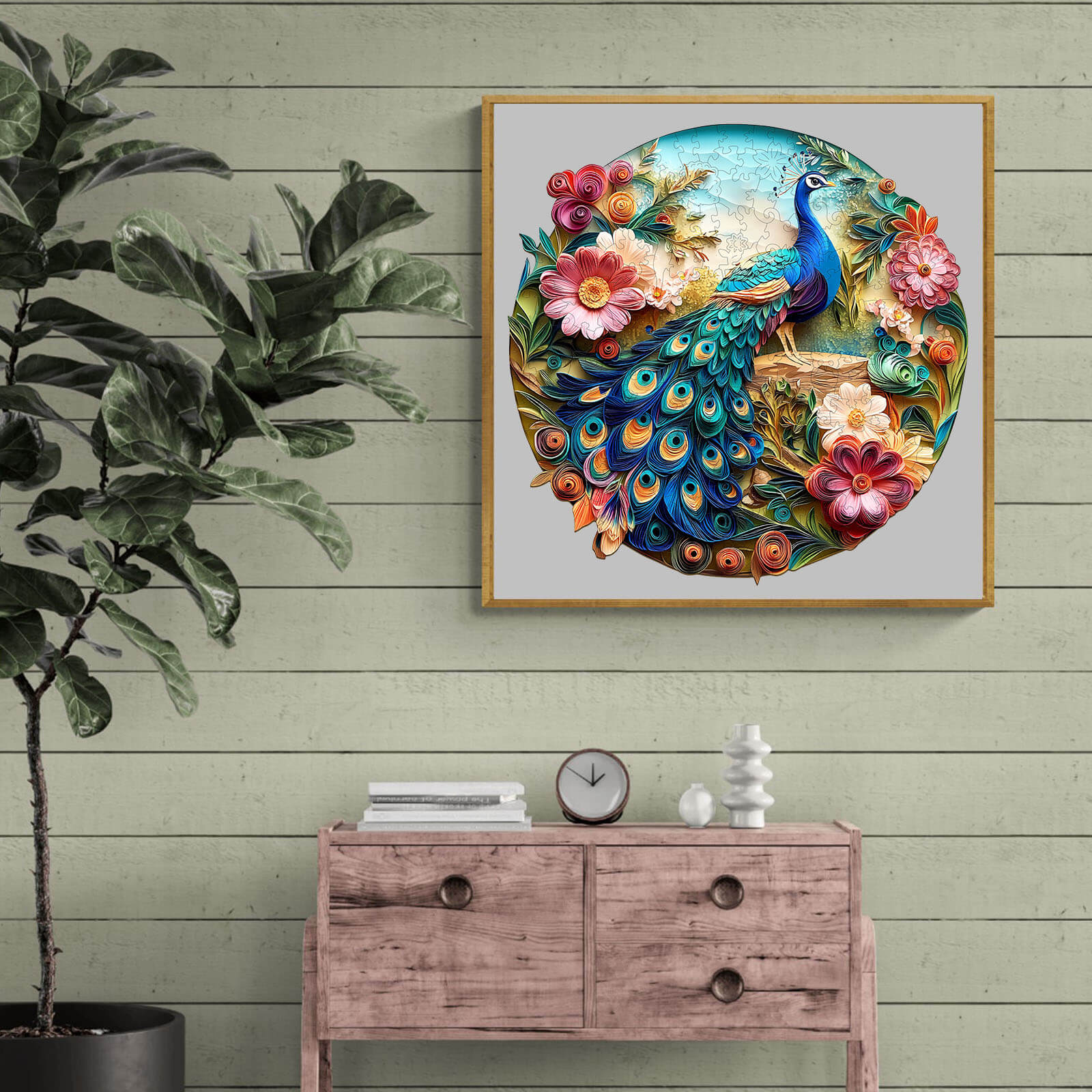 3D Colorful Peacock Wooden Jigsaw Puzzle - Image 11