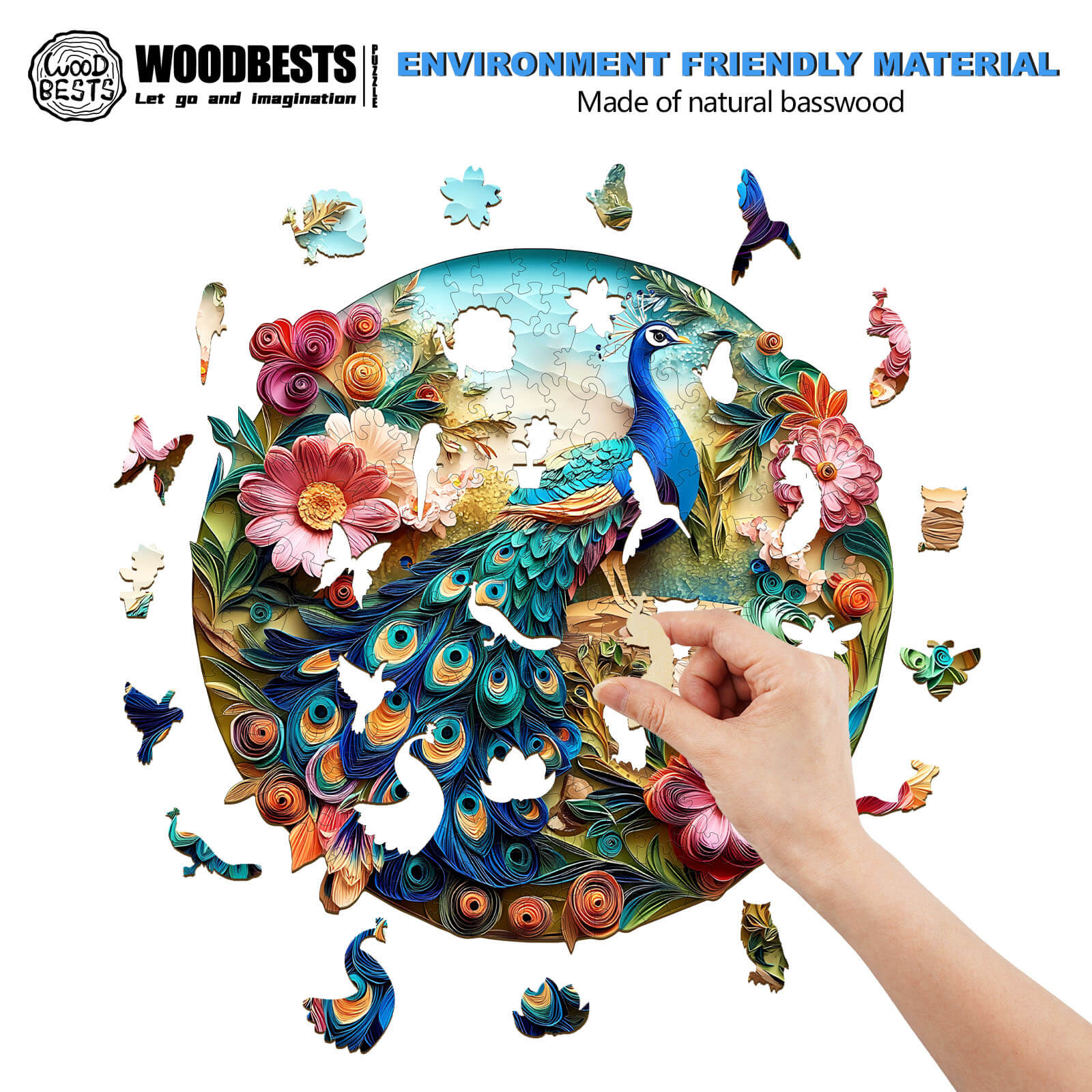 3D Colorful Peacock Wooden Jigsaw Puzzle - Image 5