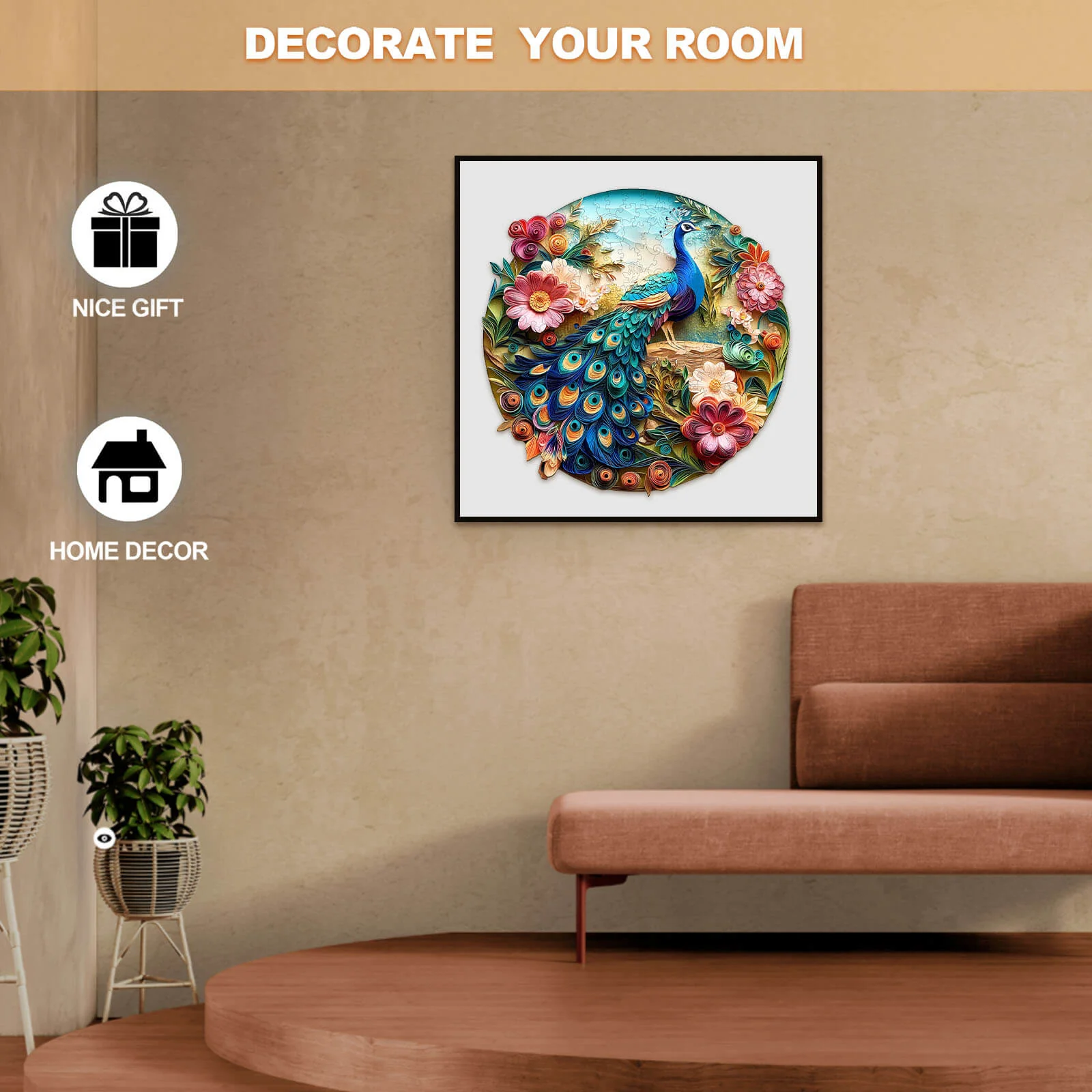 3D Colorful Peacock Wooden Jigsaw Puzzle - Image 9