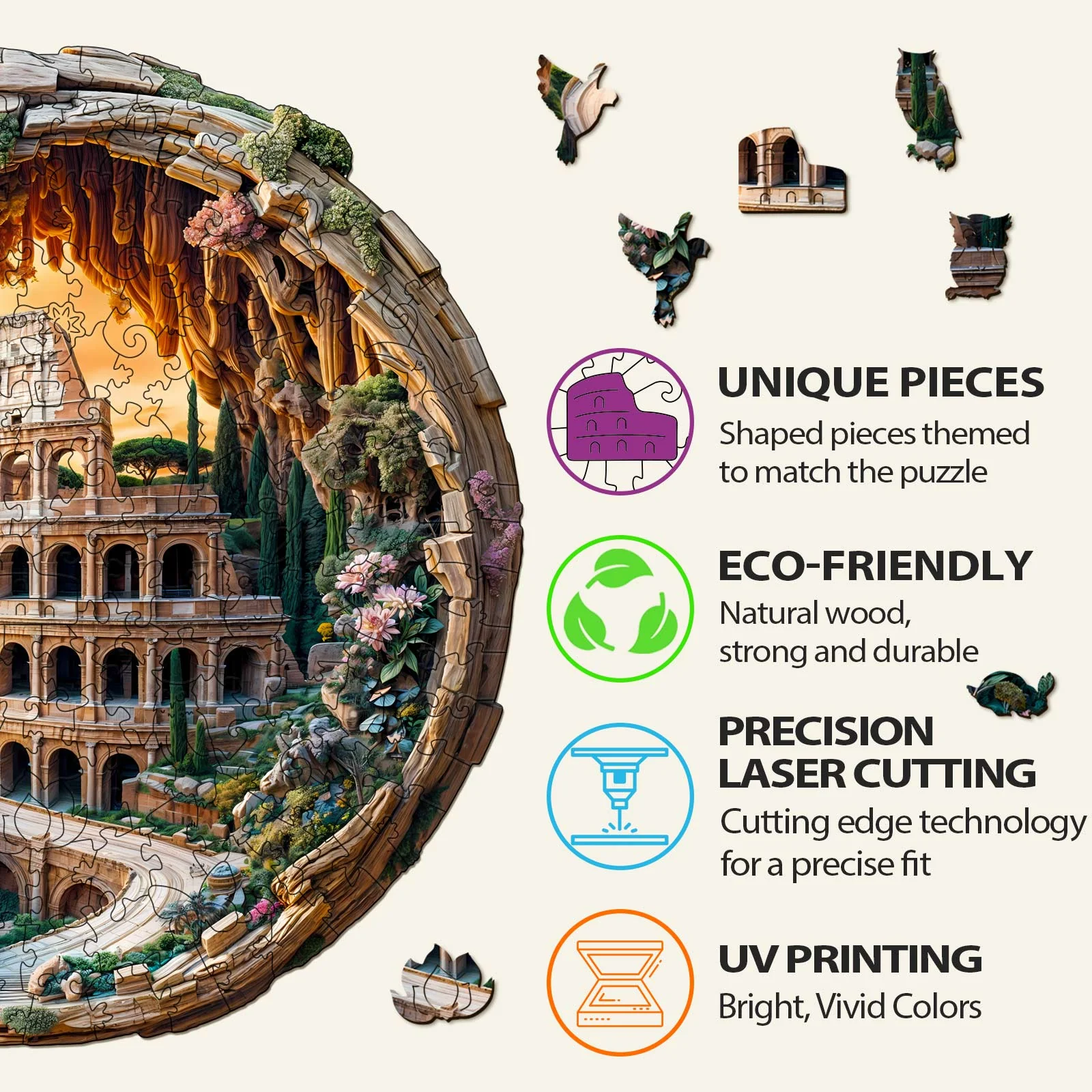 3D Colosseum Wooden Jigsaw Puzzle - Image 5