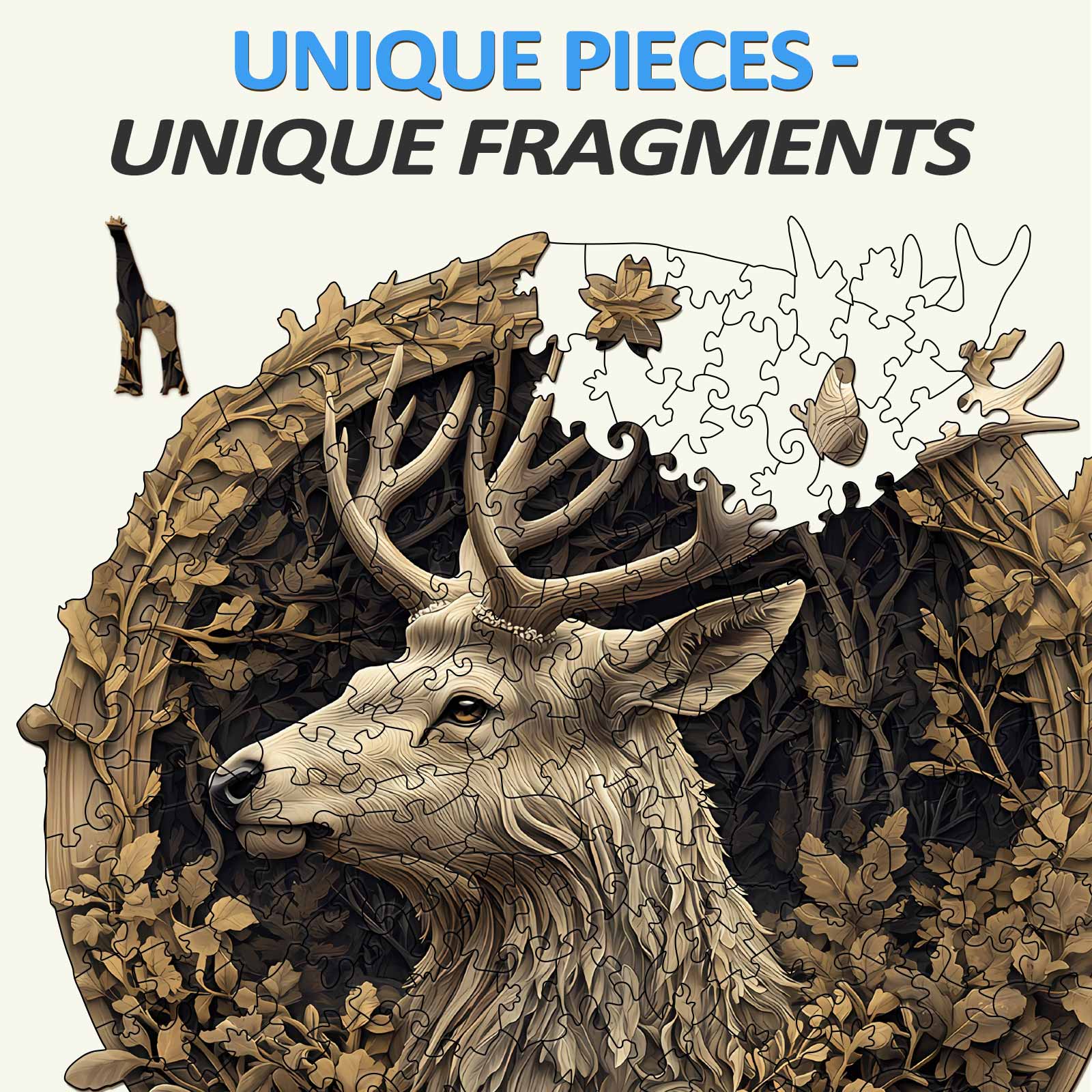 3D Deer Wooden Jigsaw Puzzle - Image 4