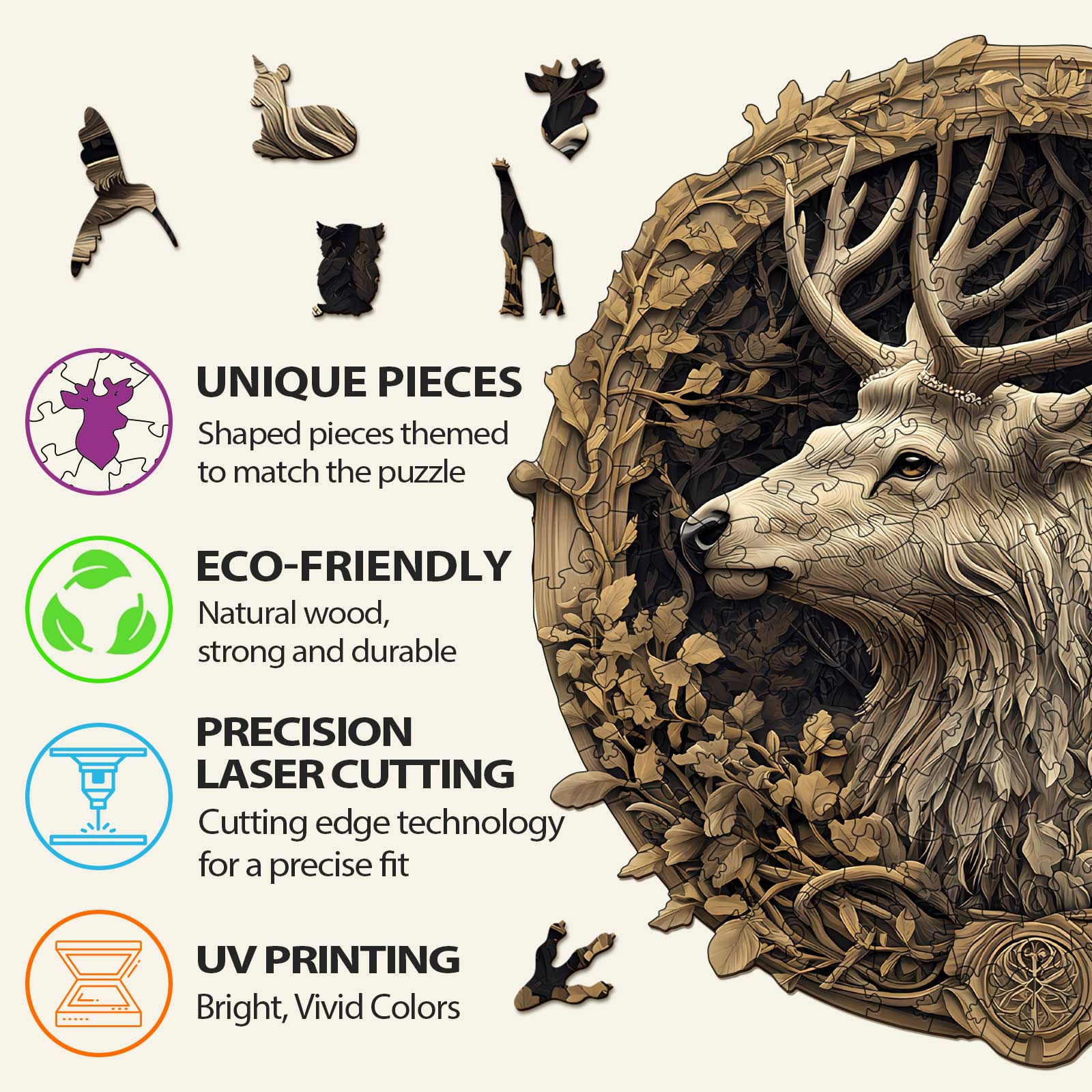3D Deer Wooden Jigsaw Puzzle - Image 6