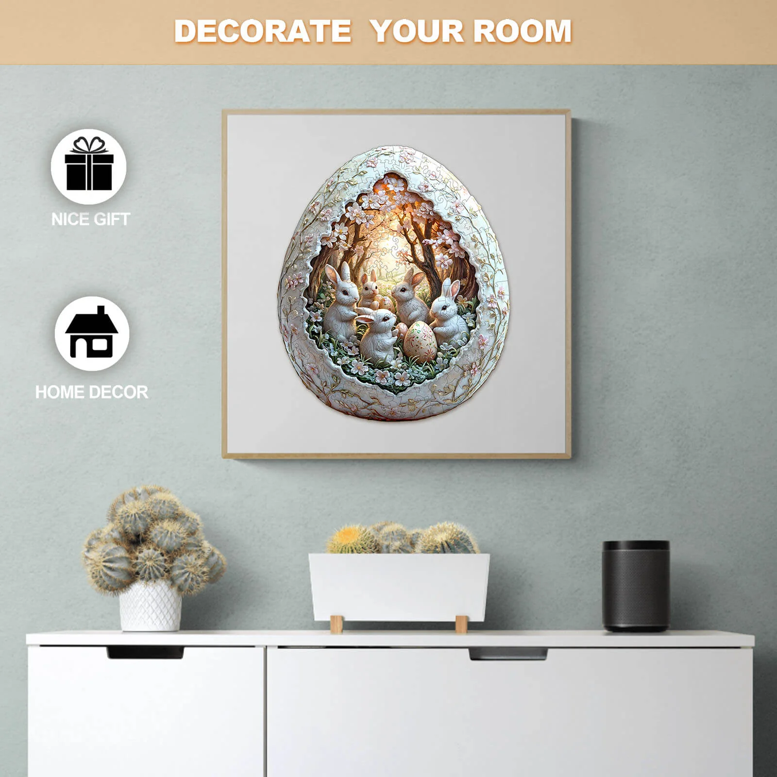 3D Eggshell world Easter-2 Wooden Jigsaw Puzzle - Image 11