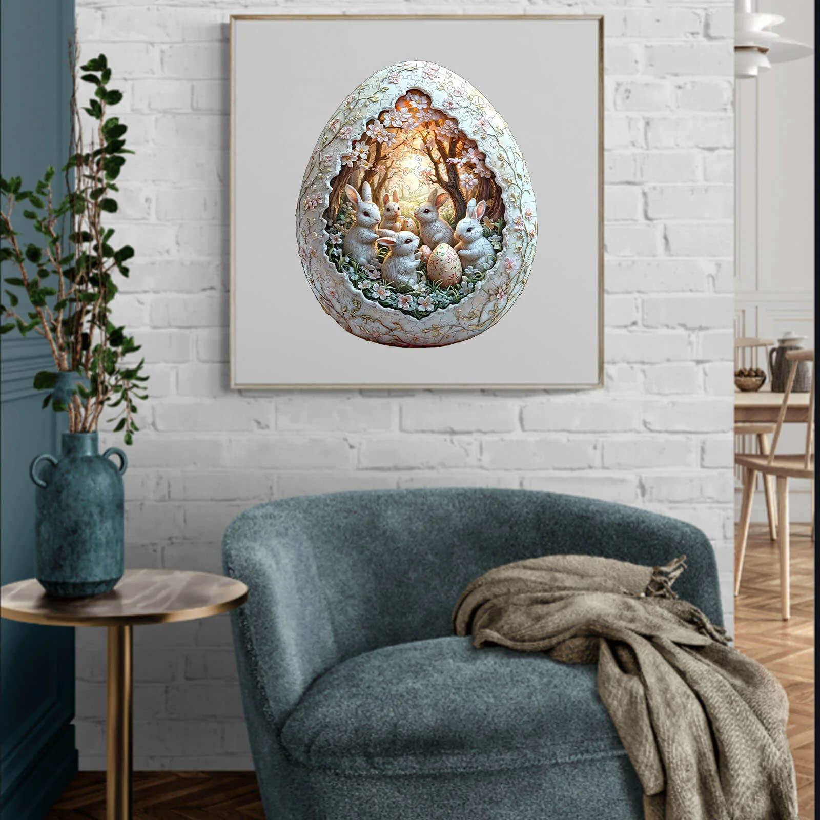 3D Eggshell world Easter-2 Wooden Jigsaw Puzzle - Image 12