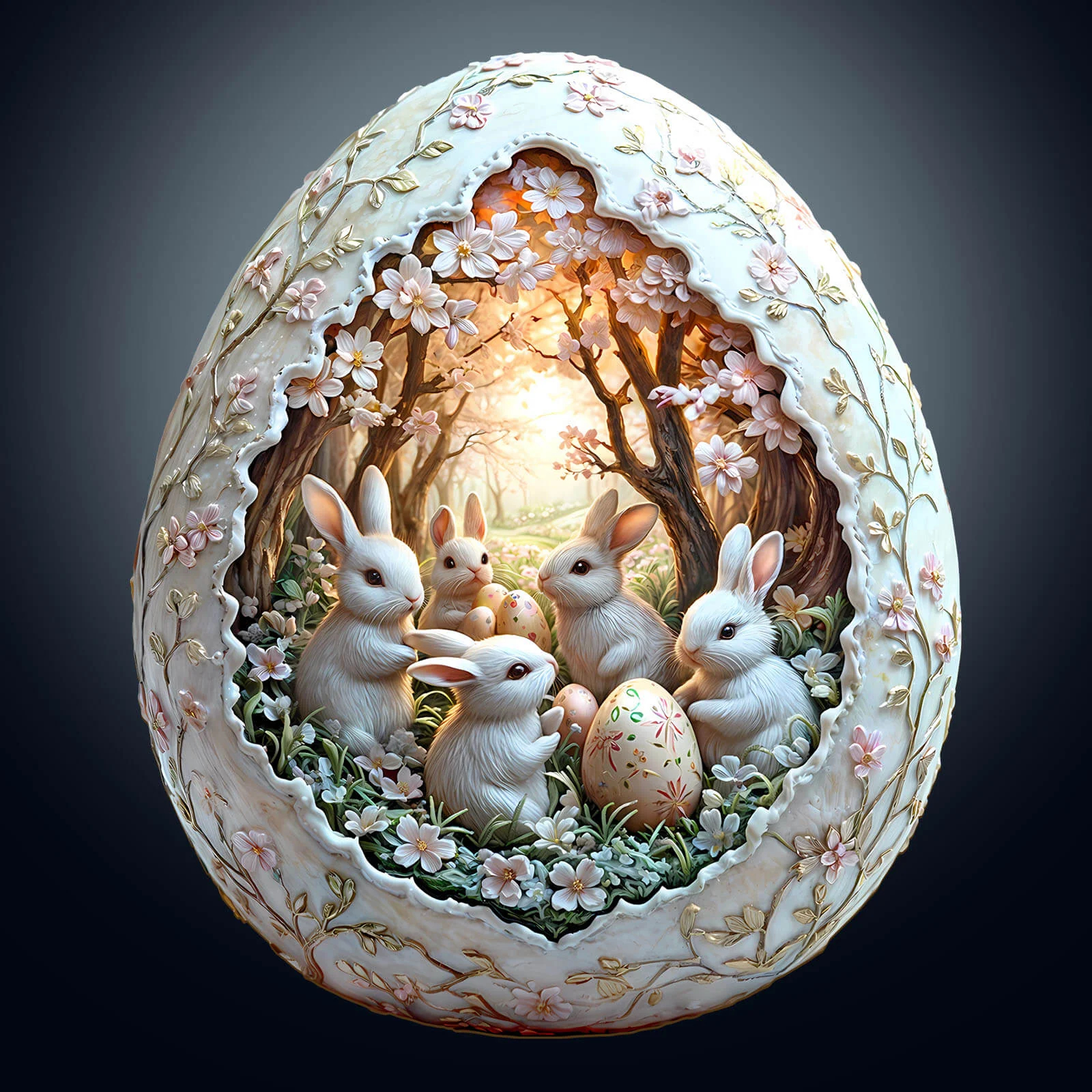 3D Eggshell world Easter-2 Wooden Jigsaw Puzzle - Image 2