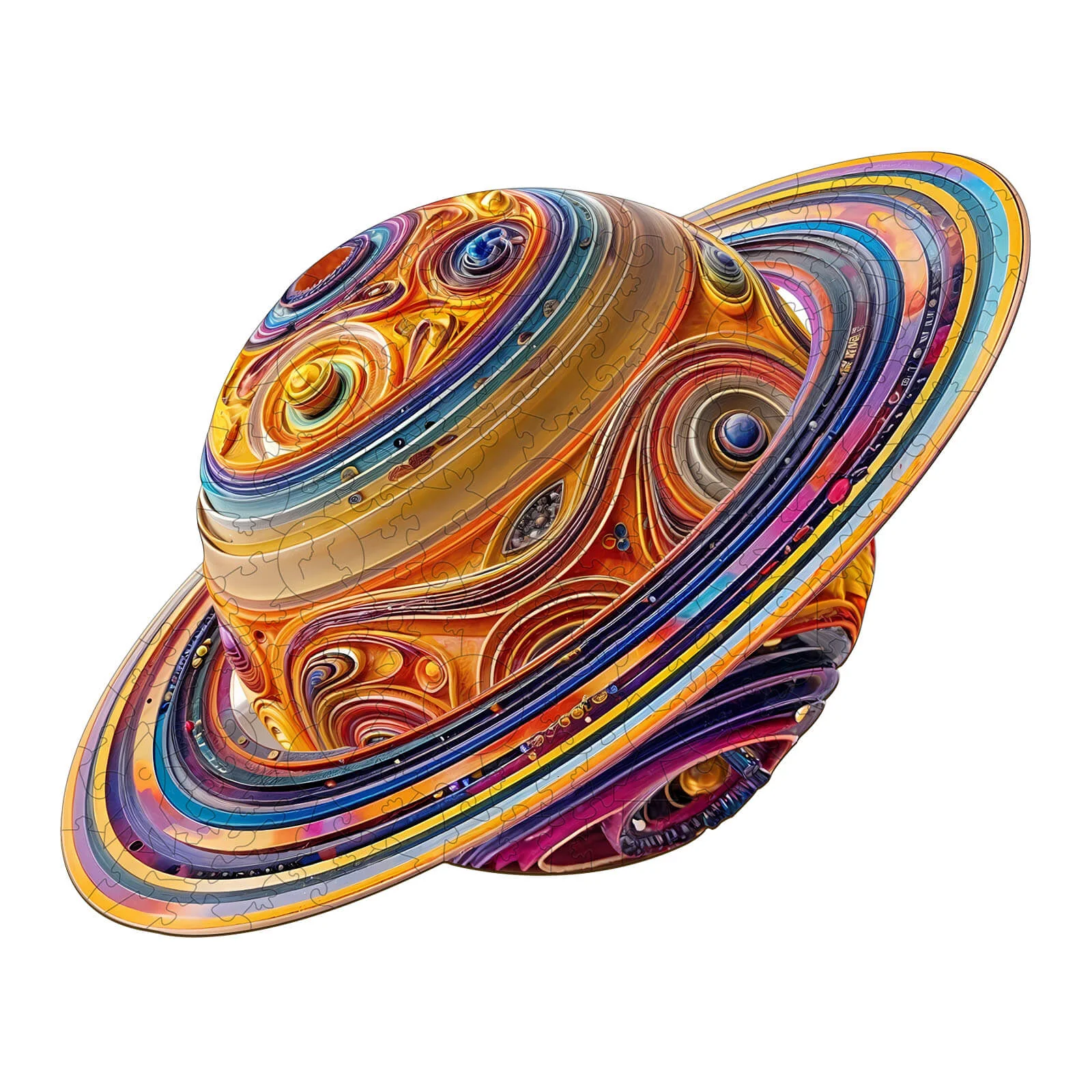 3D Fantasy Saturn Wooden Jigsaw Puzzle - Image 3