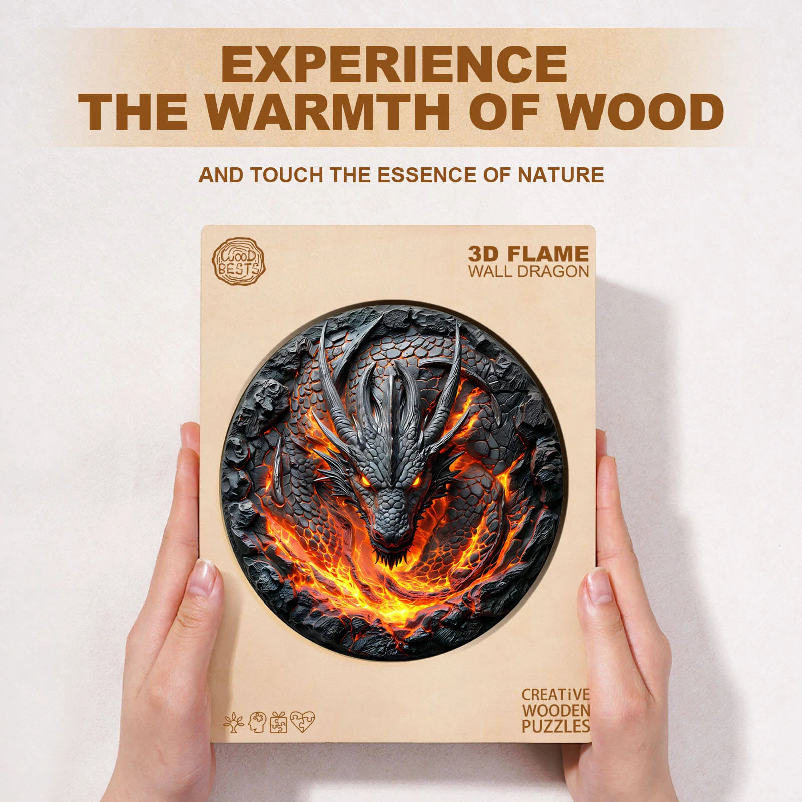 3D flame wall dragon Wooden Jigsaw Puzzle - Image 5