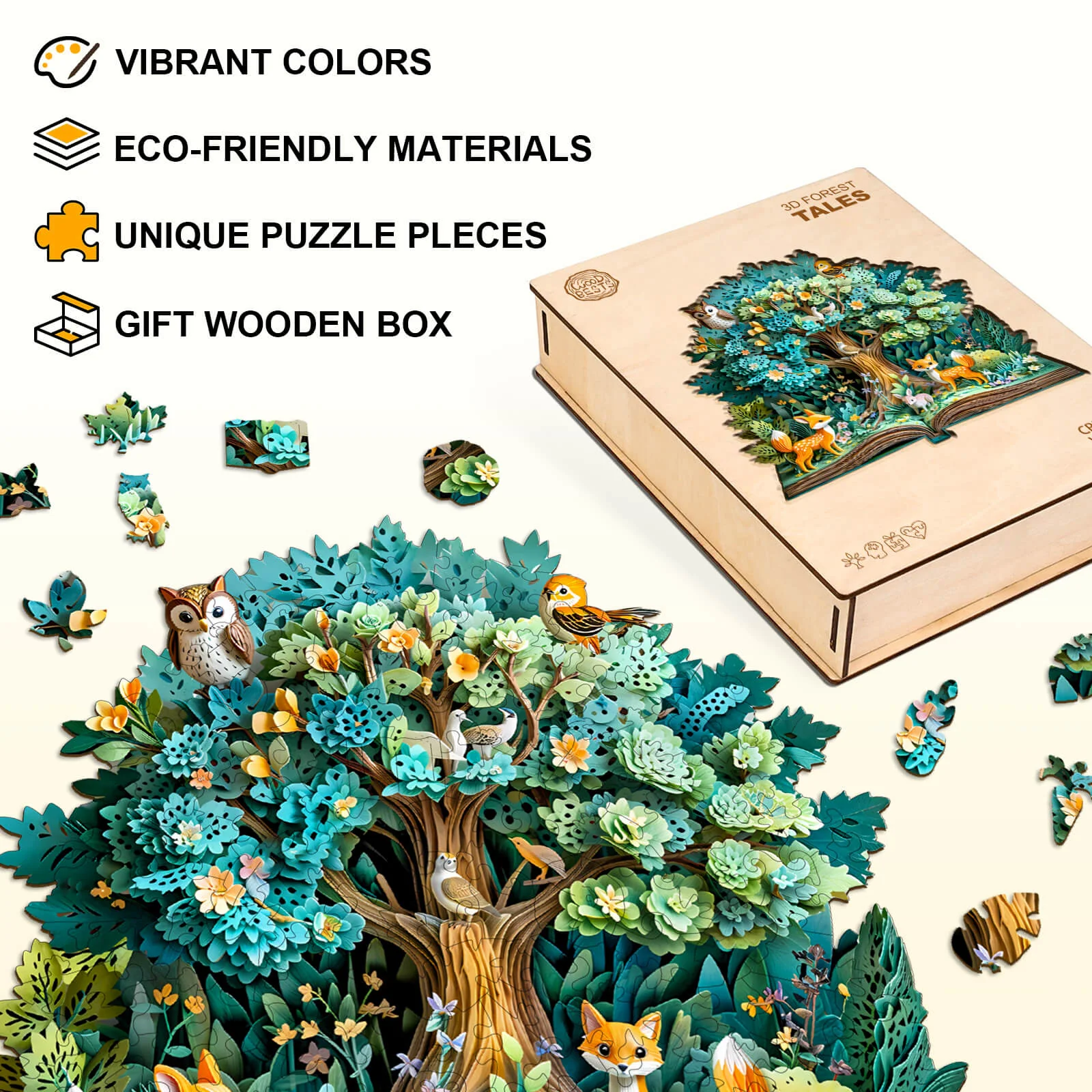 3D Forest Tales Wooden Jigsaw Puzzle - Image 4