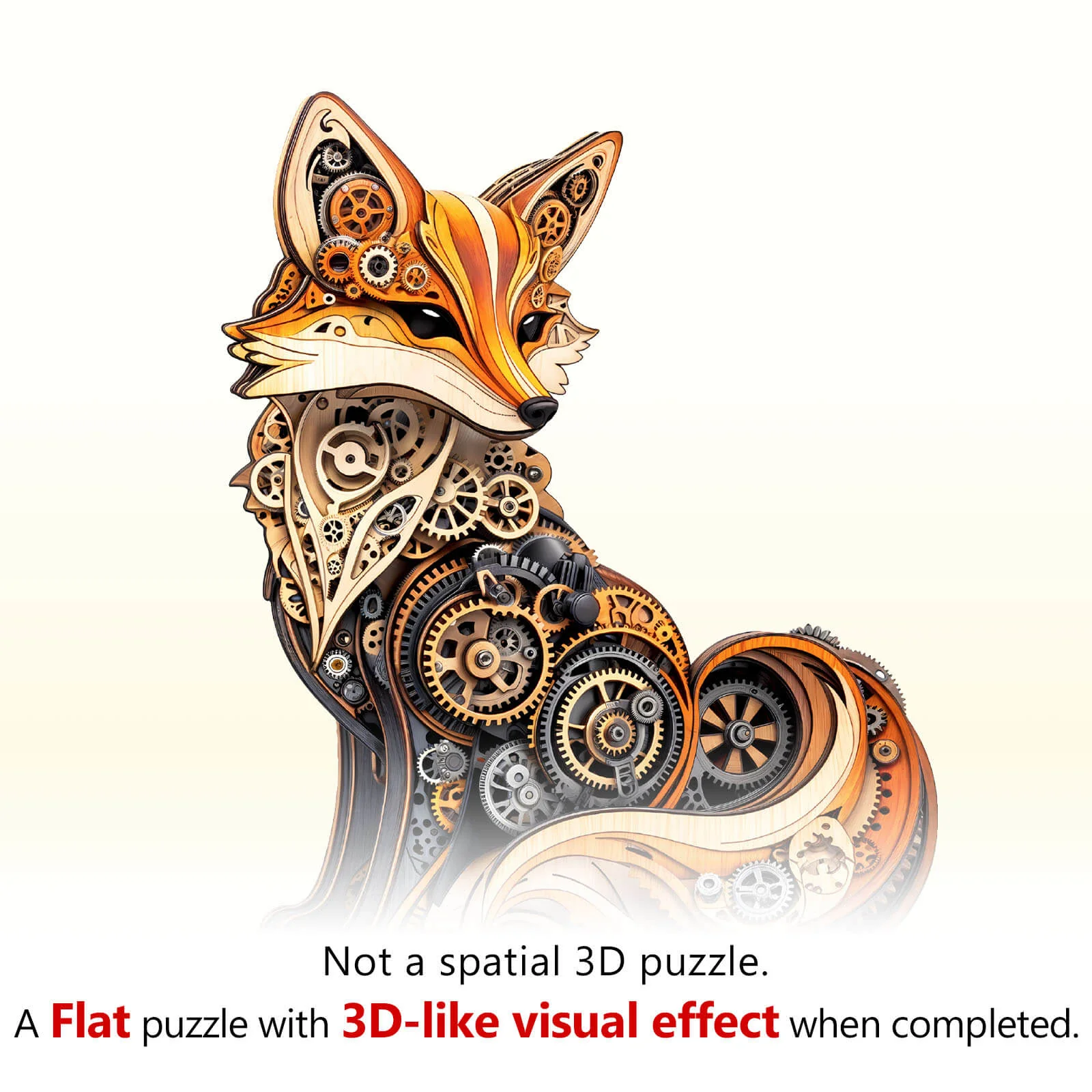 3D Gear fox Wooden Jigsaw Puzzle - Image 8