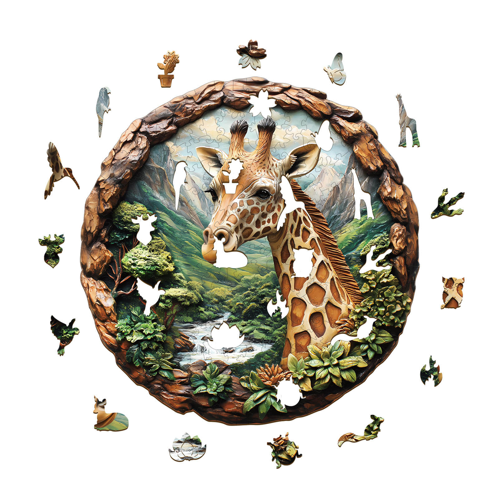 3D Giraffe Wooden Jigsaw Puzzle - Image 2