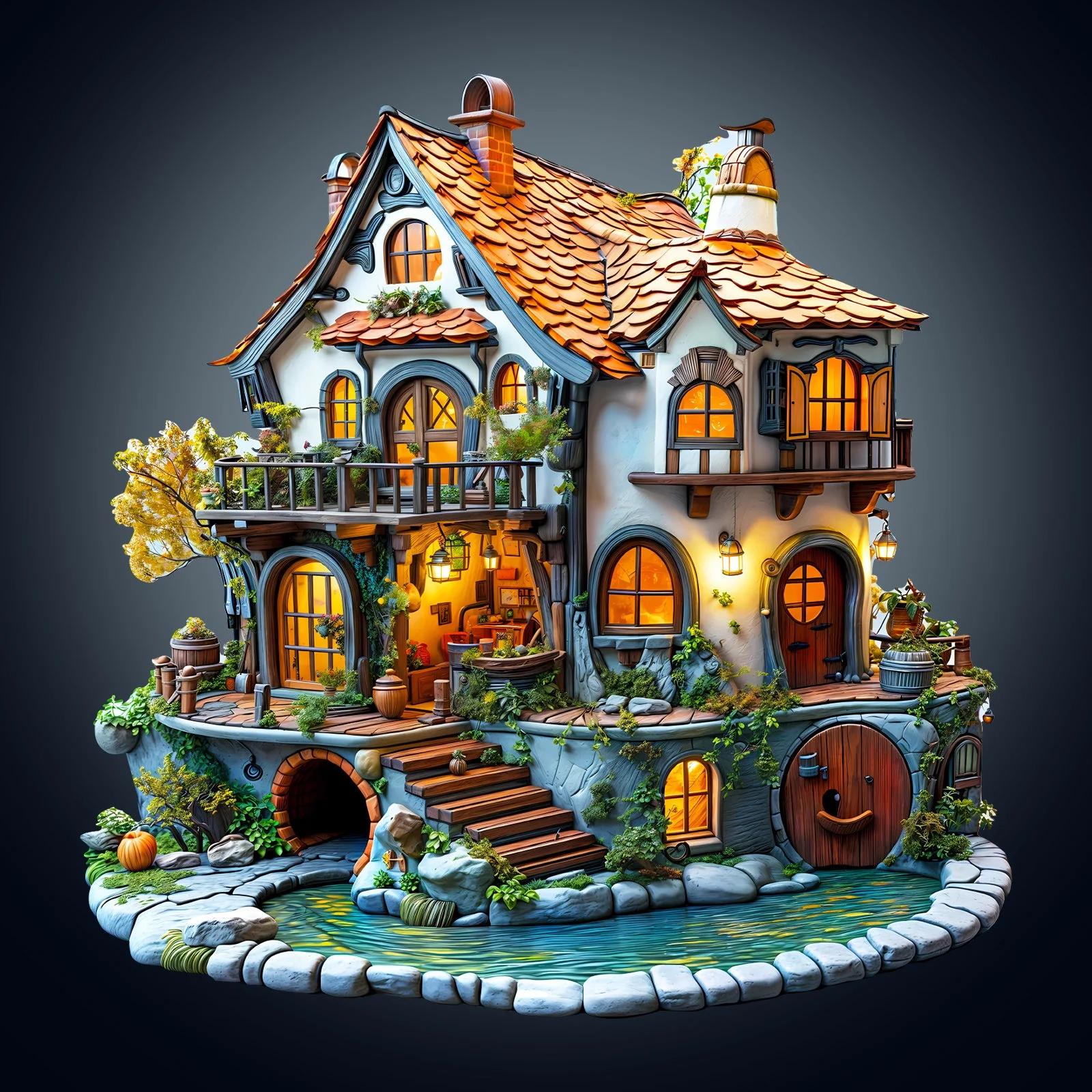 3D Glow Cottage Wooden Jigsaw Puzzle - Image 2